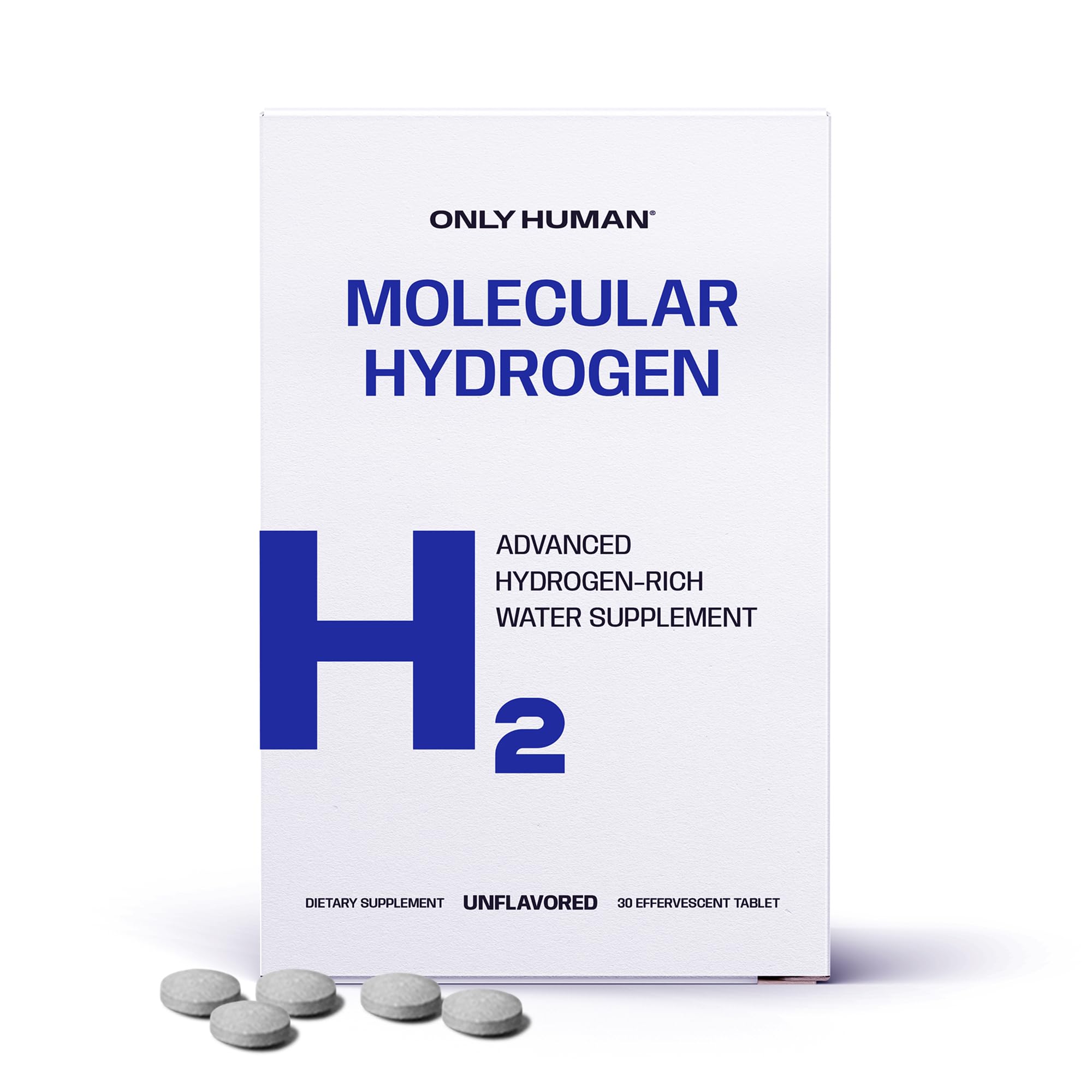 ONLY HUMAN tablettes hydrogène eau bouteille : dissolution rapide pour une boisson fraîche.