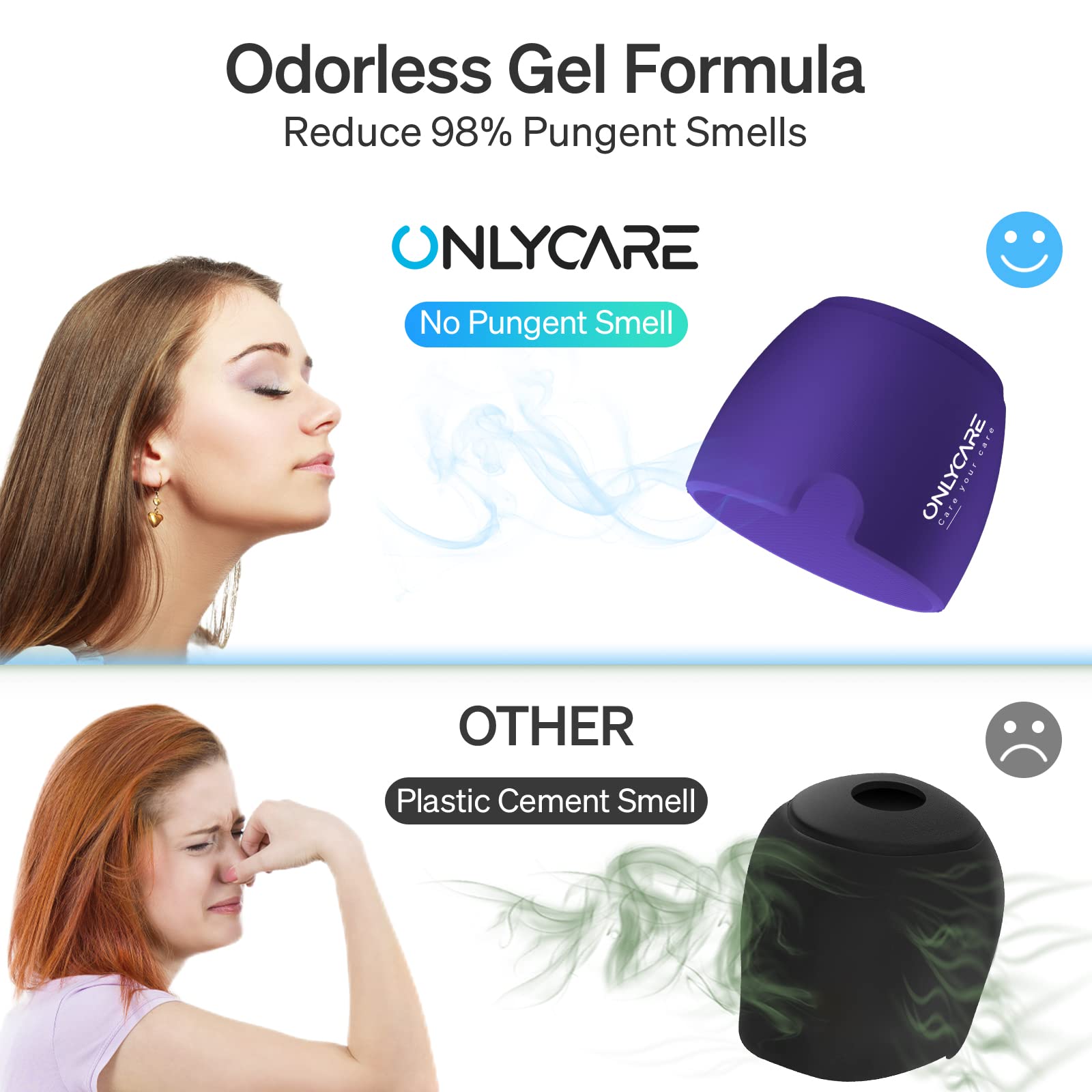 ONLYCARE cap-materiau-inodore: gel sans odeur pour un confort durable.