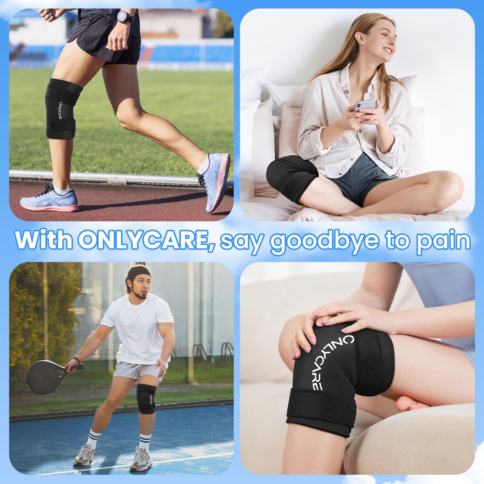 ONLYCARE genou portable et étanche, idéal pour voyage ou sport.