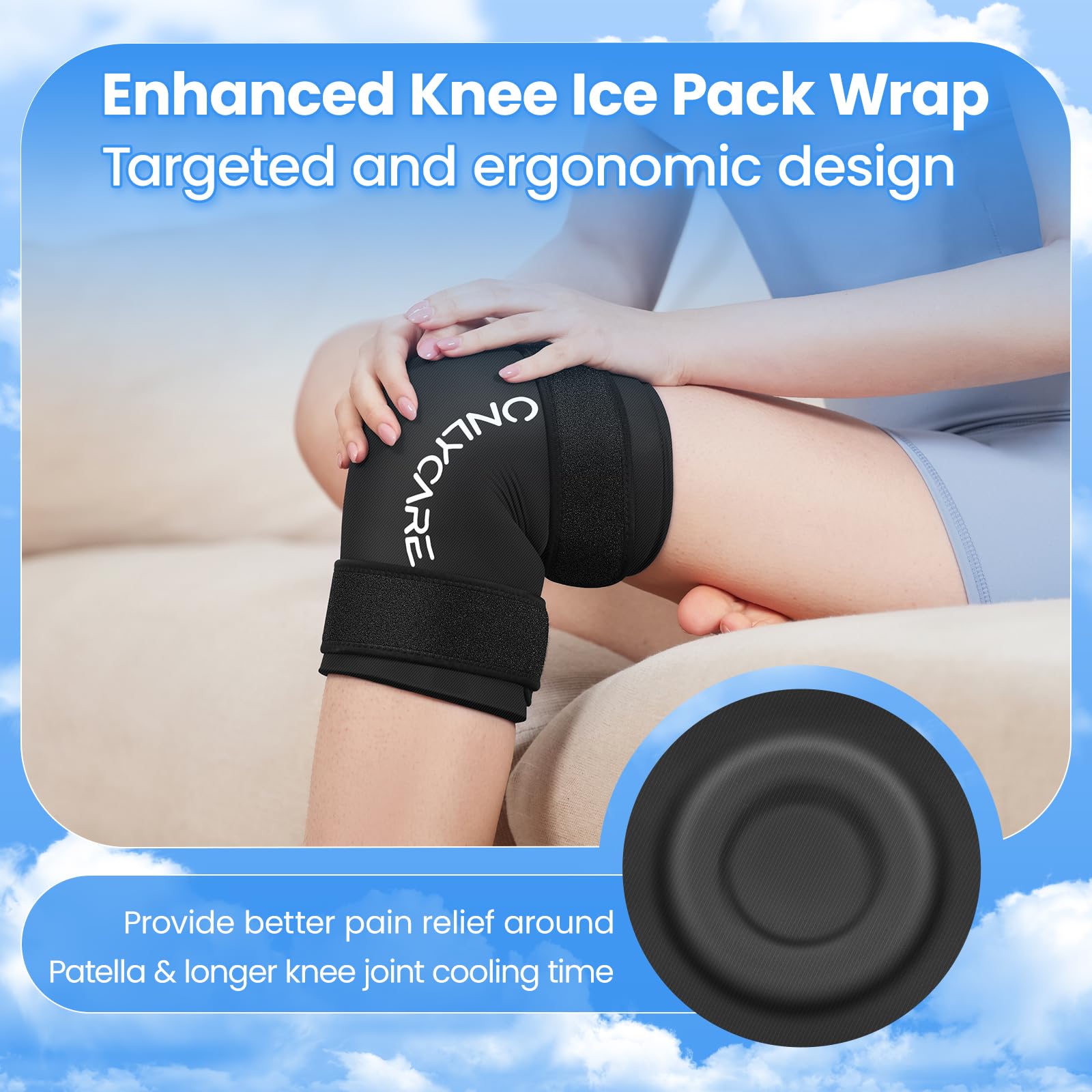 ONLYCARE genou, compression-chaud-froid pour soulager douleurs articulaires.
