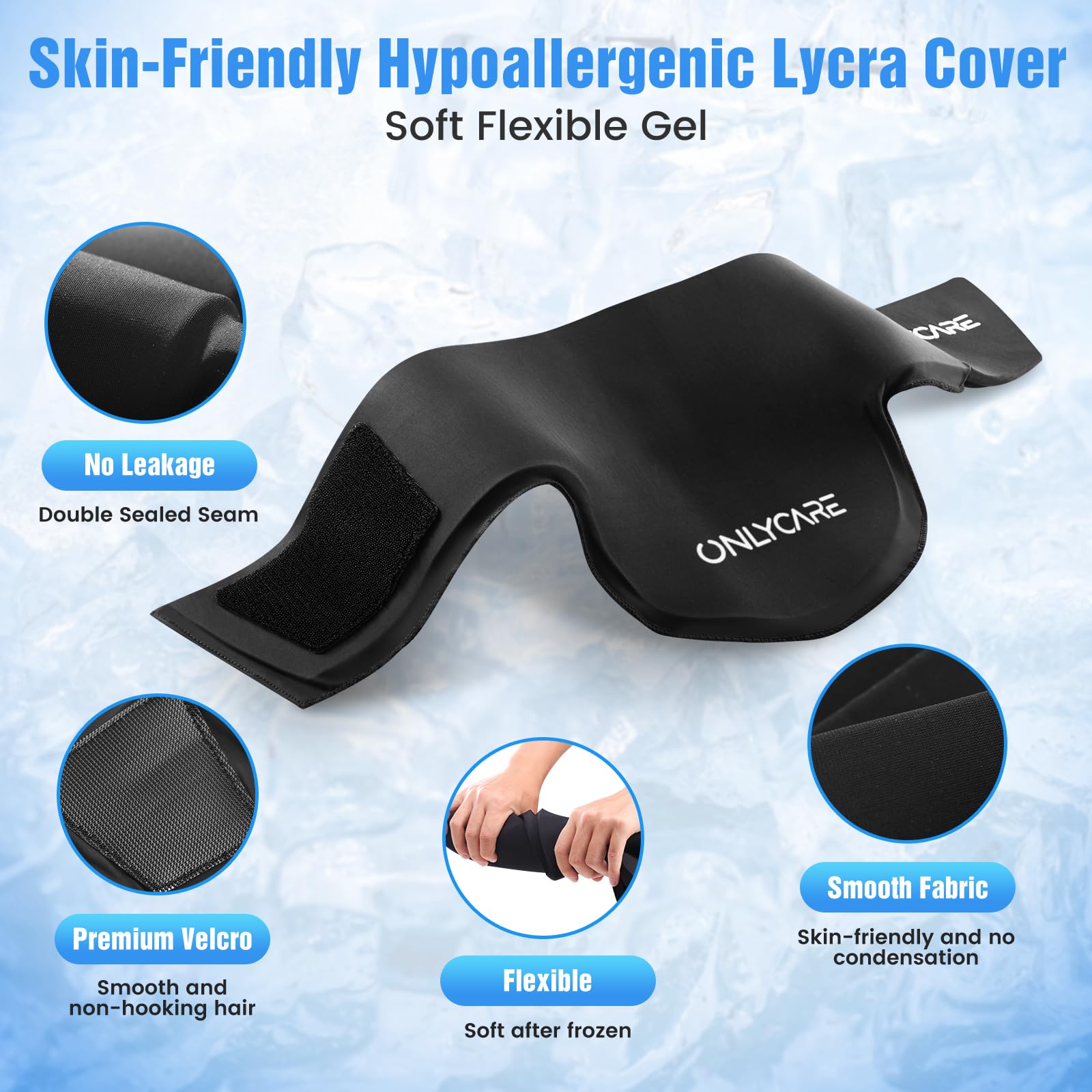 ONLYCARE-glace-cou-rainures-integrees: ajustement confortable et meilleure absorption.