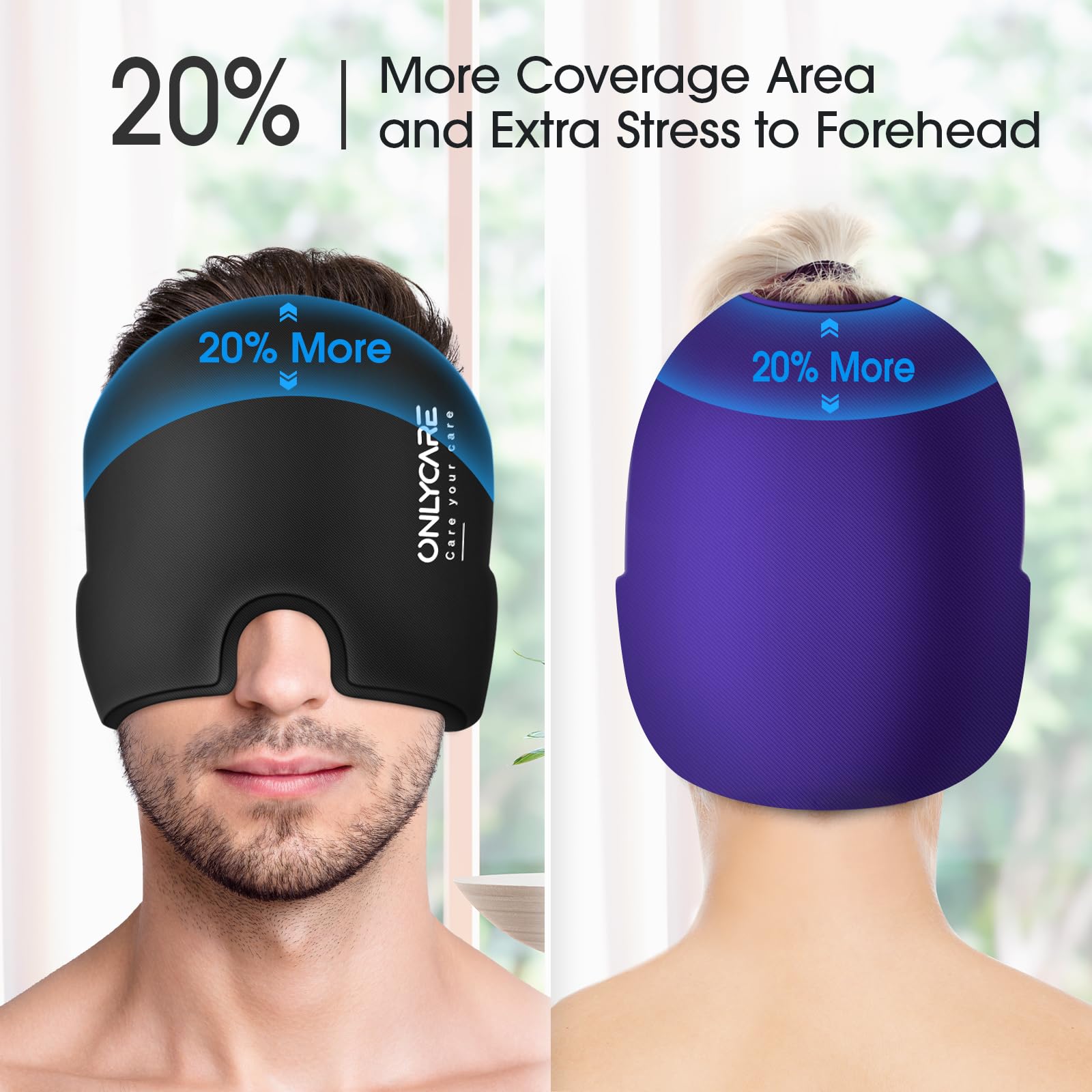 ONLYCARE Migraine Relief Cap: couvre front et tempes pour un confort ciblé