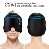 ONLYCARE Migraine Relief Cap avec gel sans odeur et grande flexibilité après congélation.