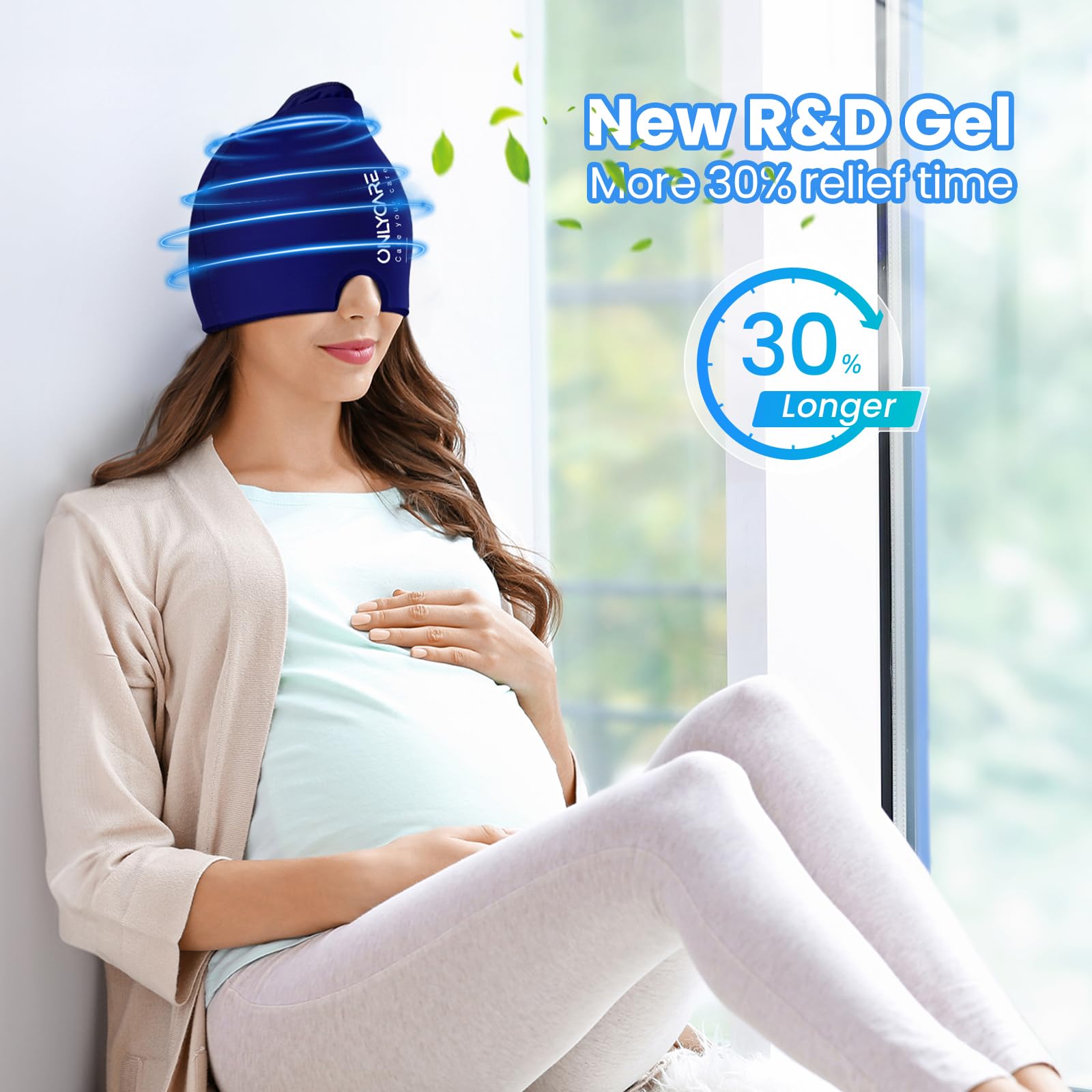 ONLYCARE Cap de soulagement migraine : sans odeur, matériau exclusif prolongeant le froid.