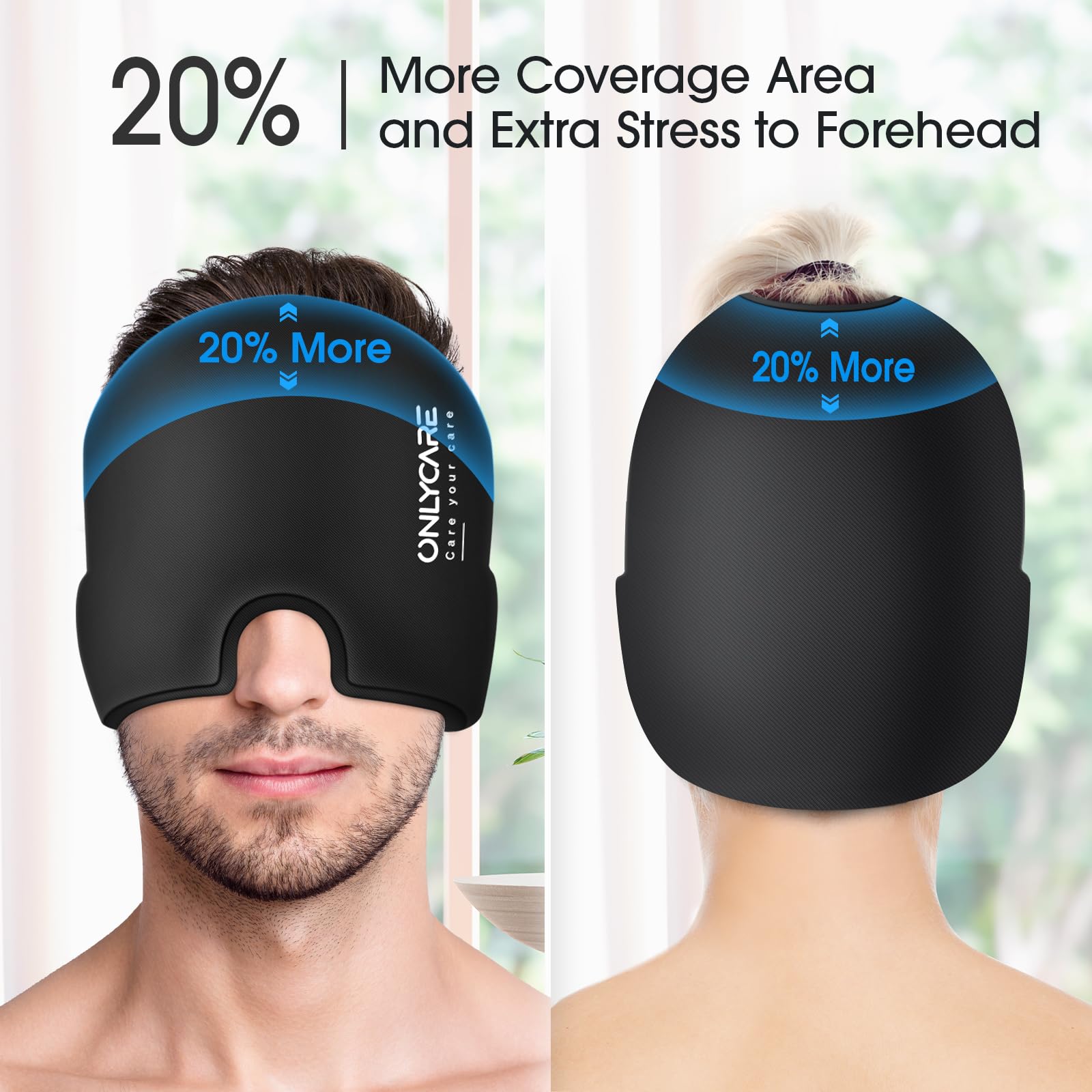 ONLYCARE couverture yeux migraine lumière réduisant les stimulus lumineux.