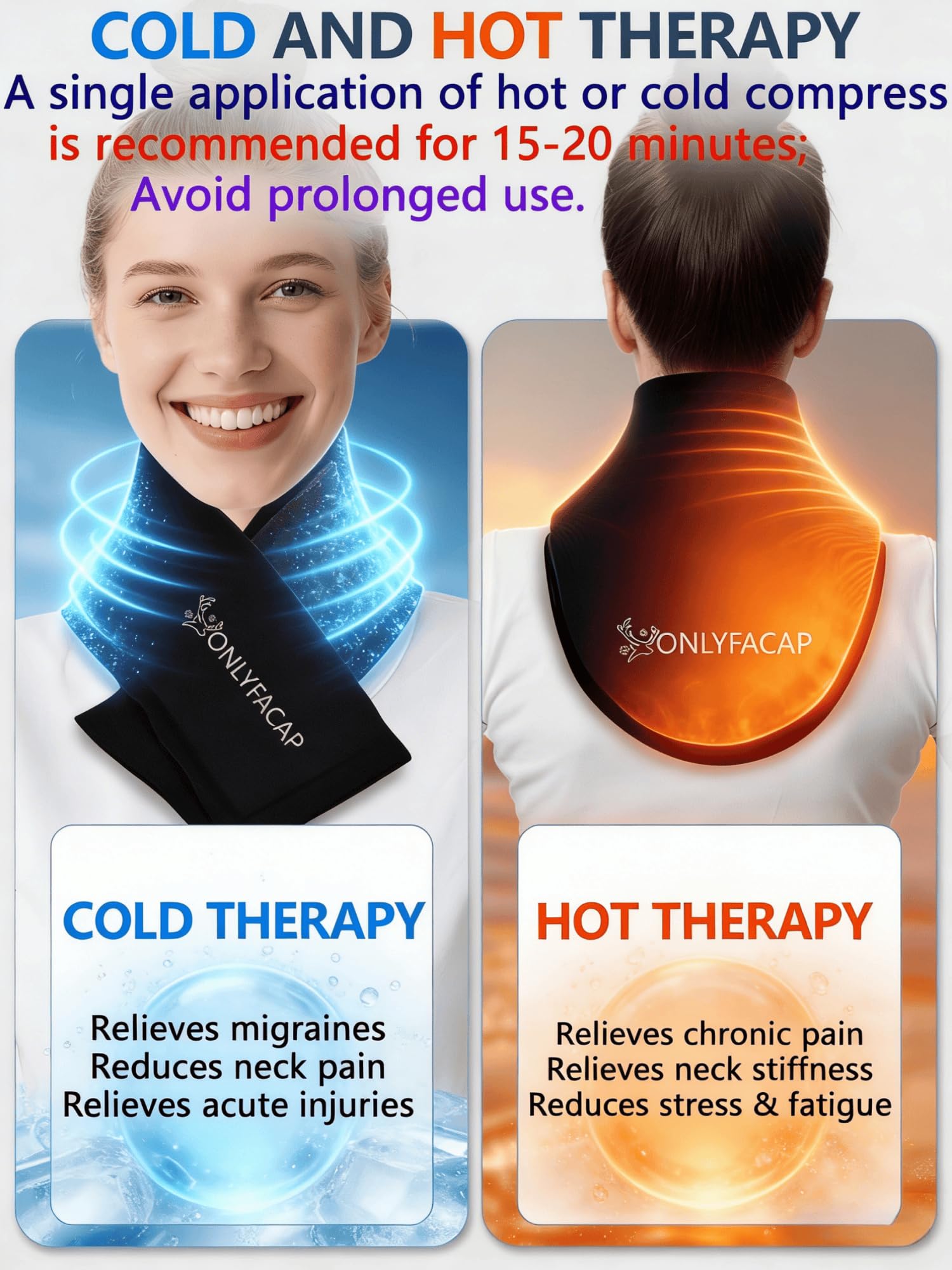 ONLYFACAP – thérapie froid/chaud pour nuque et épaules avec usage polyvalent.