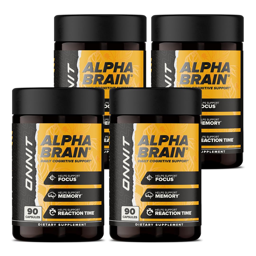 ONNIT Alpha Brain : bouteille de 90 gélules pour une concentration quotidienne.