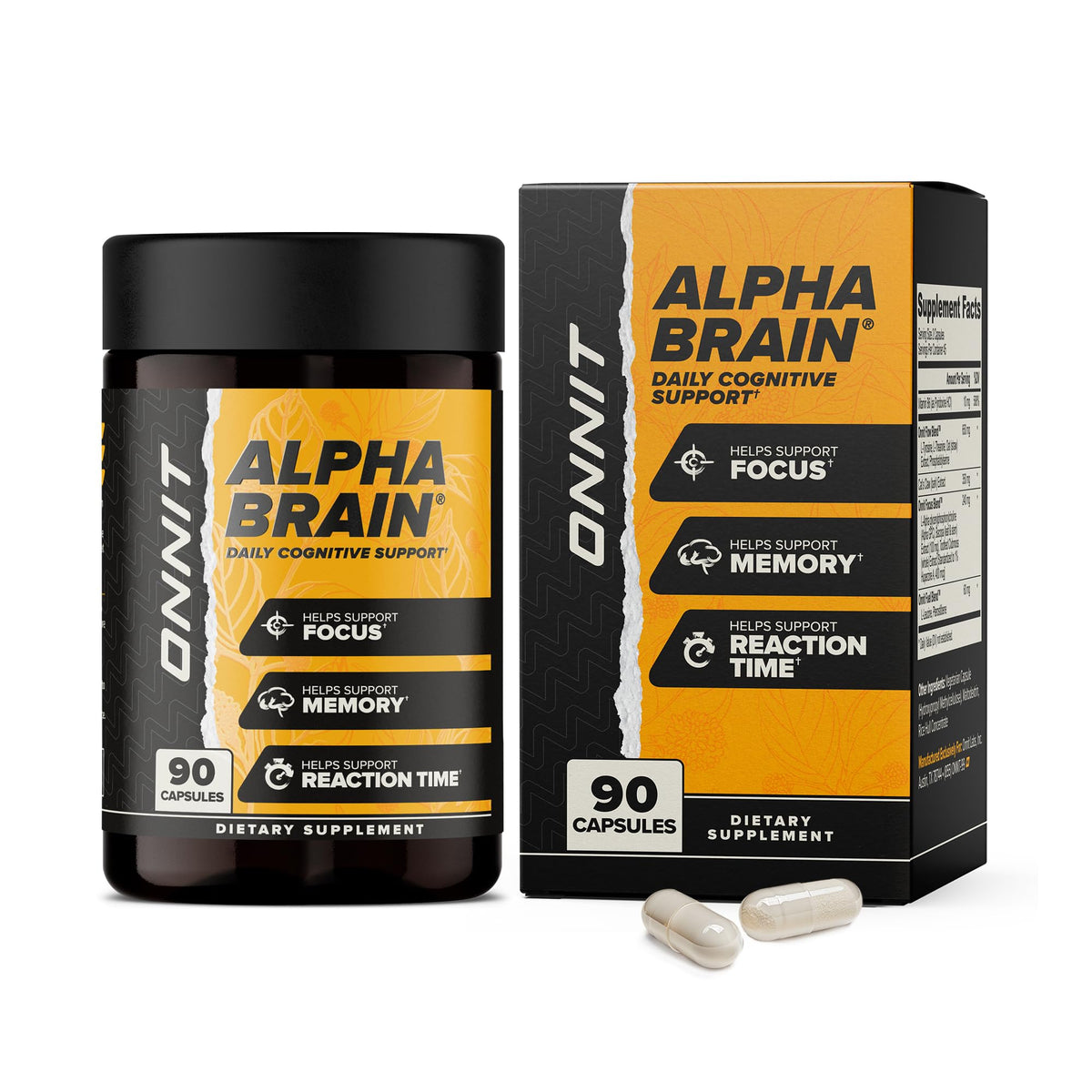 ONNIT Alpha Brain bouteille 90 capsules pour mémoire et concentration