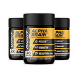 ONNIT Alpha Brain – bouteille ouverte et capsules prêtes à l’emploi pour la concentration.