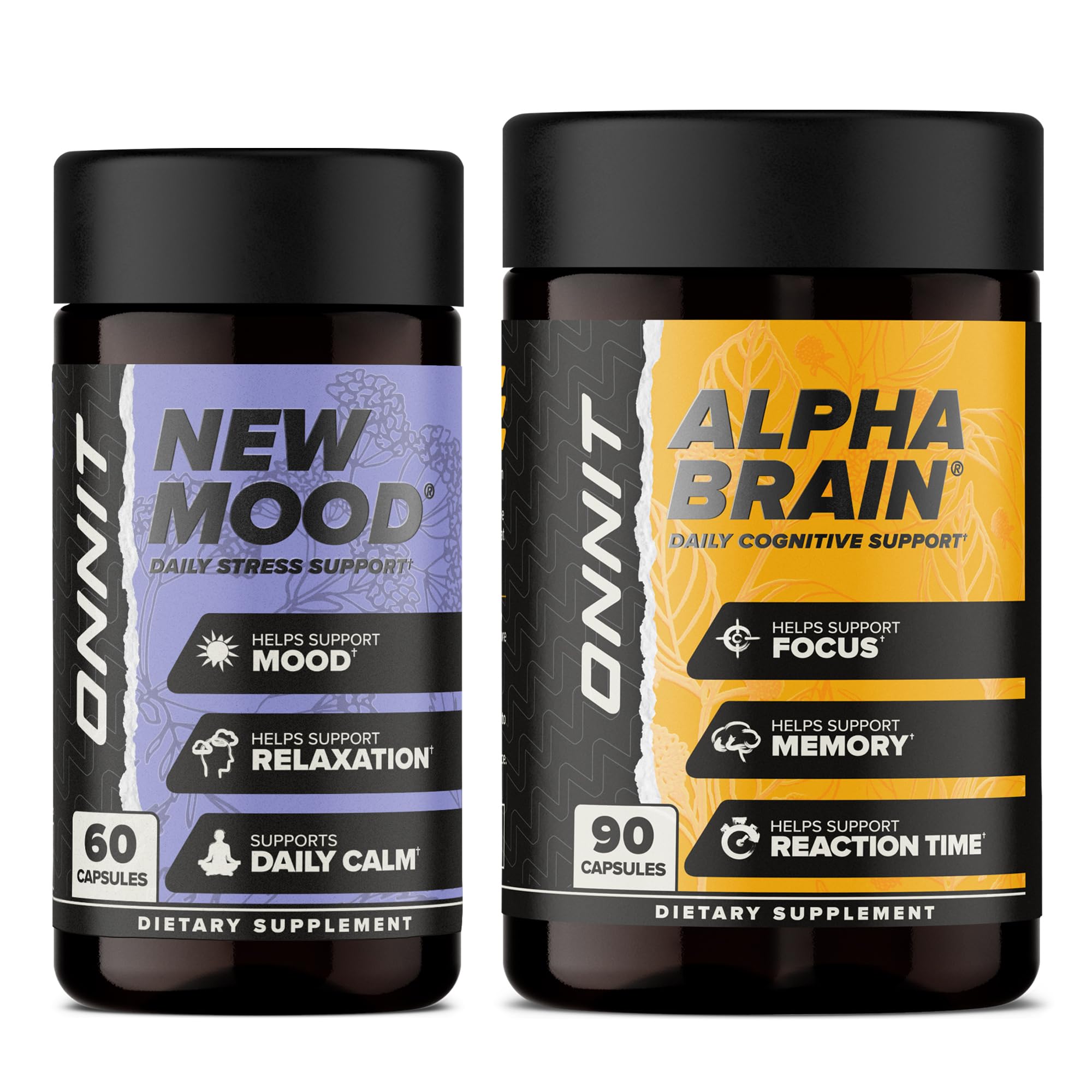 ONNIT Alpha Brain : flacon de capsules pour concentration et clarté mentale.