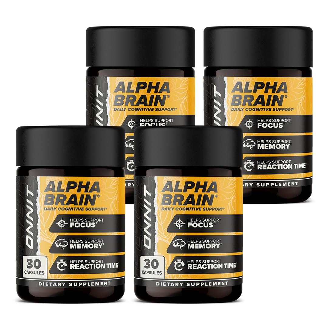ONNIT Alpha Brain: capsules dans la boite, soutien potentiel à la concentration.