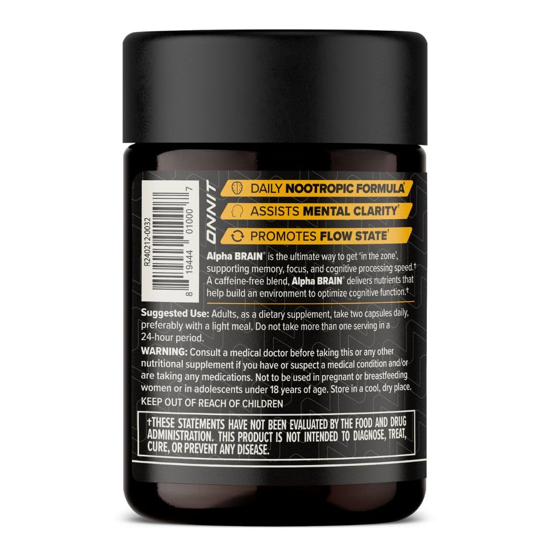 ONNIT Alpha Brain: flacon refermable, conservation pratique sans effort.