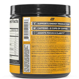 Gros plan sur les ingrédients d'ONNIT Alpha Brain Pré-Entraînement, énergie ciblée.