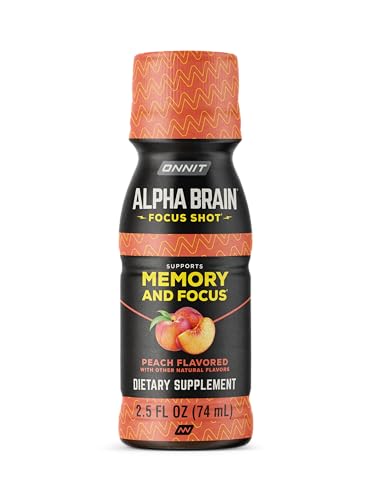 ONNIT Alpha Brain Shot pêche – bouteille ouverte révèle sa couleur pêche