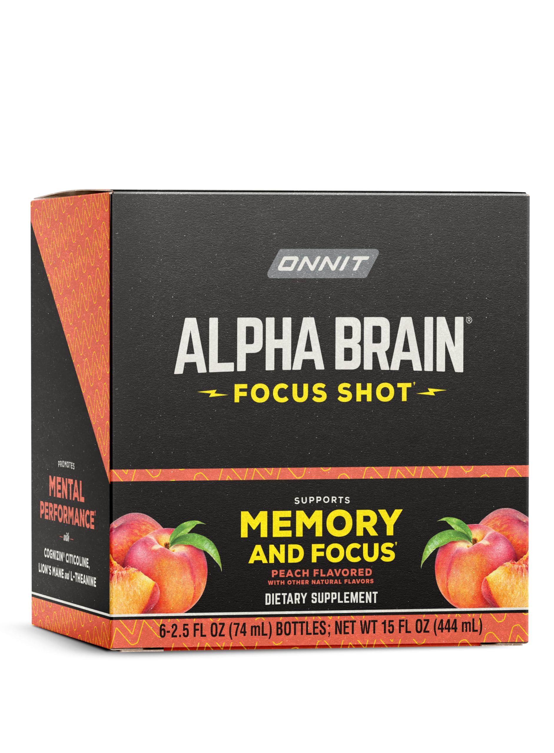 ONNIT Alpha Brain Shot pêche – dose rapide pour pause travail