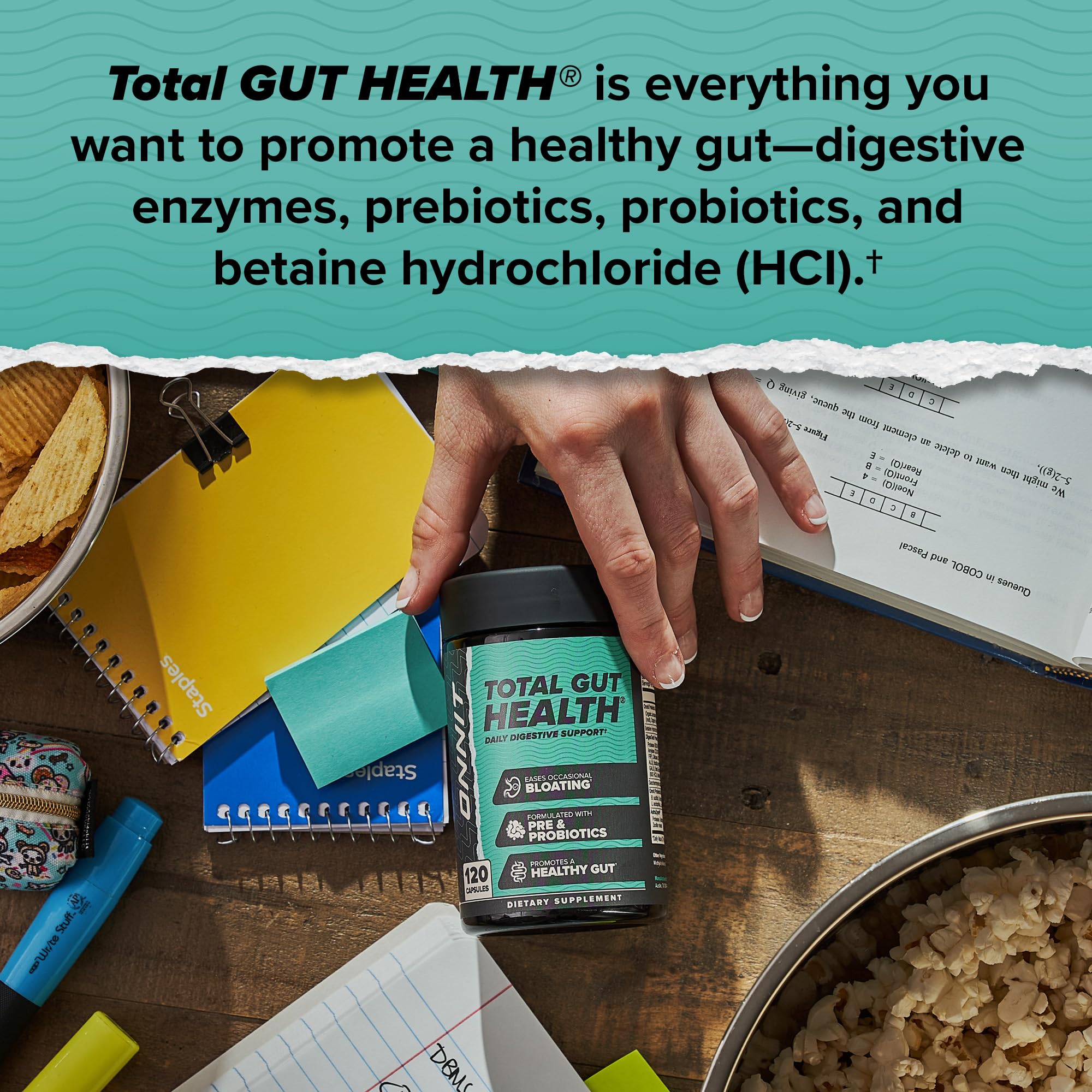 ONNIT Betaïne HCl et enzymes : gélules, digestion des protéines et graisses.