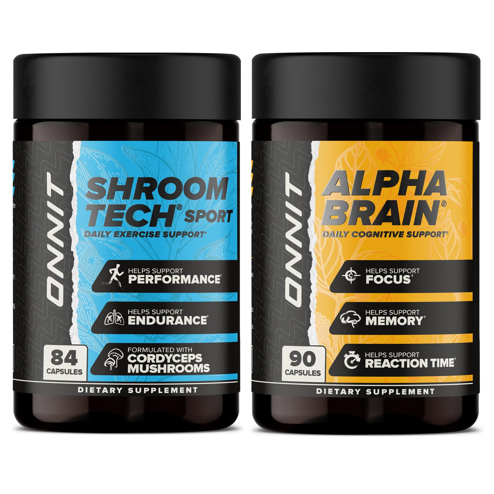 ONNIT cerveau-bouteille 9 capsules, concentration soutenue.