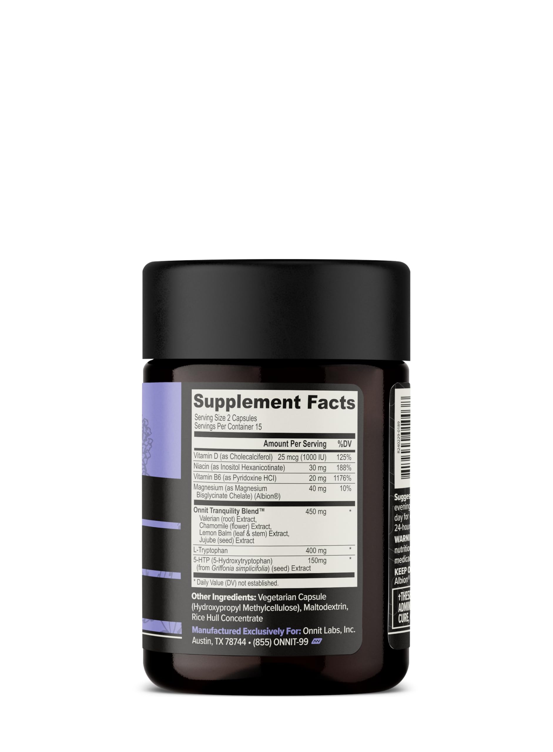 ONNIT Compositions details d ingredients, controles IGEN et non-OGM.