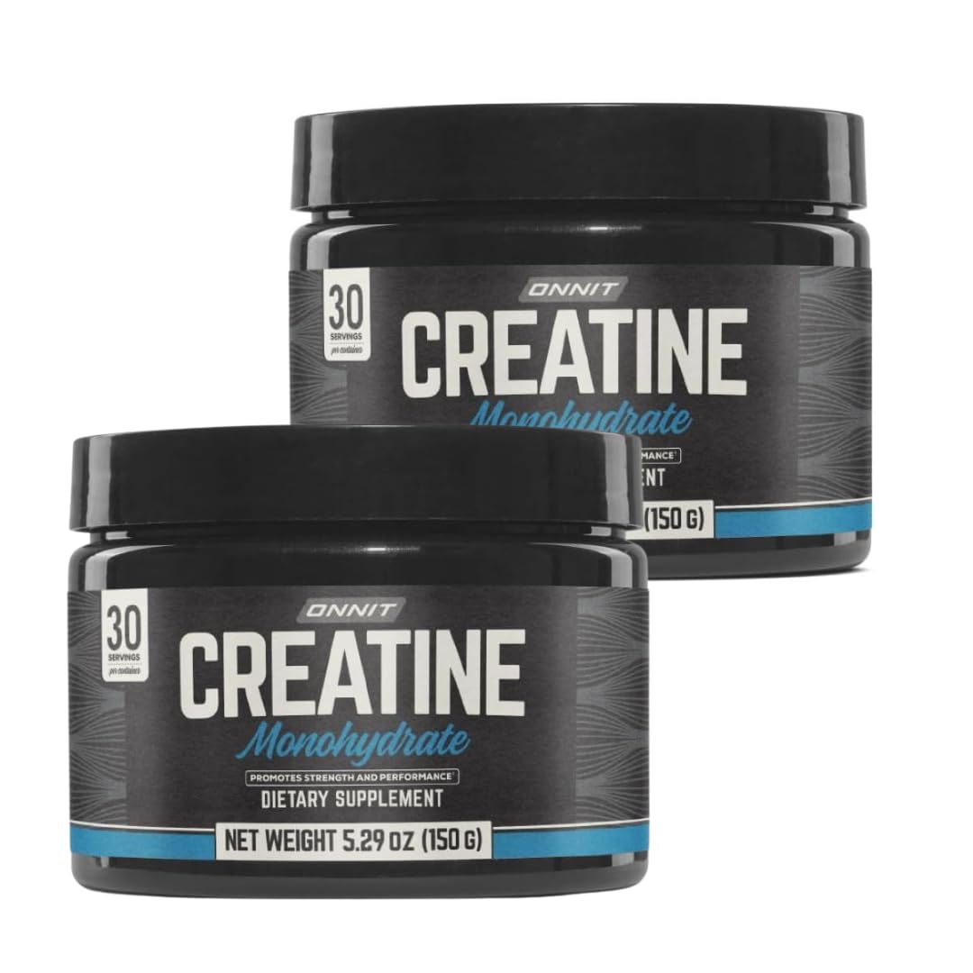 ONNIT Créatine Monohydrate en poudre — boîte 2-pack prête pour l'entraînement et la force.