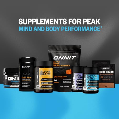 ONNIT Créatine Monohydrate Poudre étiquette nutritionnelle, informations claires sur les apports.