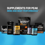 ONNIT Créatine Monohydrate Poudre étiquette nutritionnelle, informations claires sur les apports.