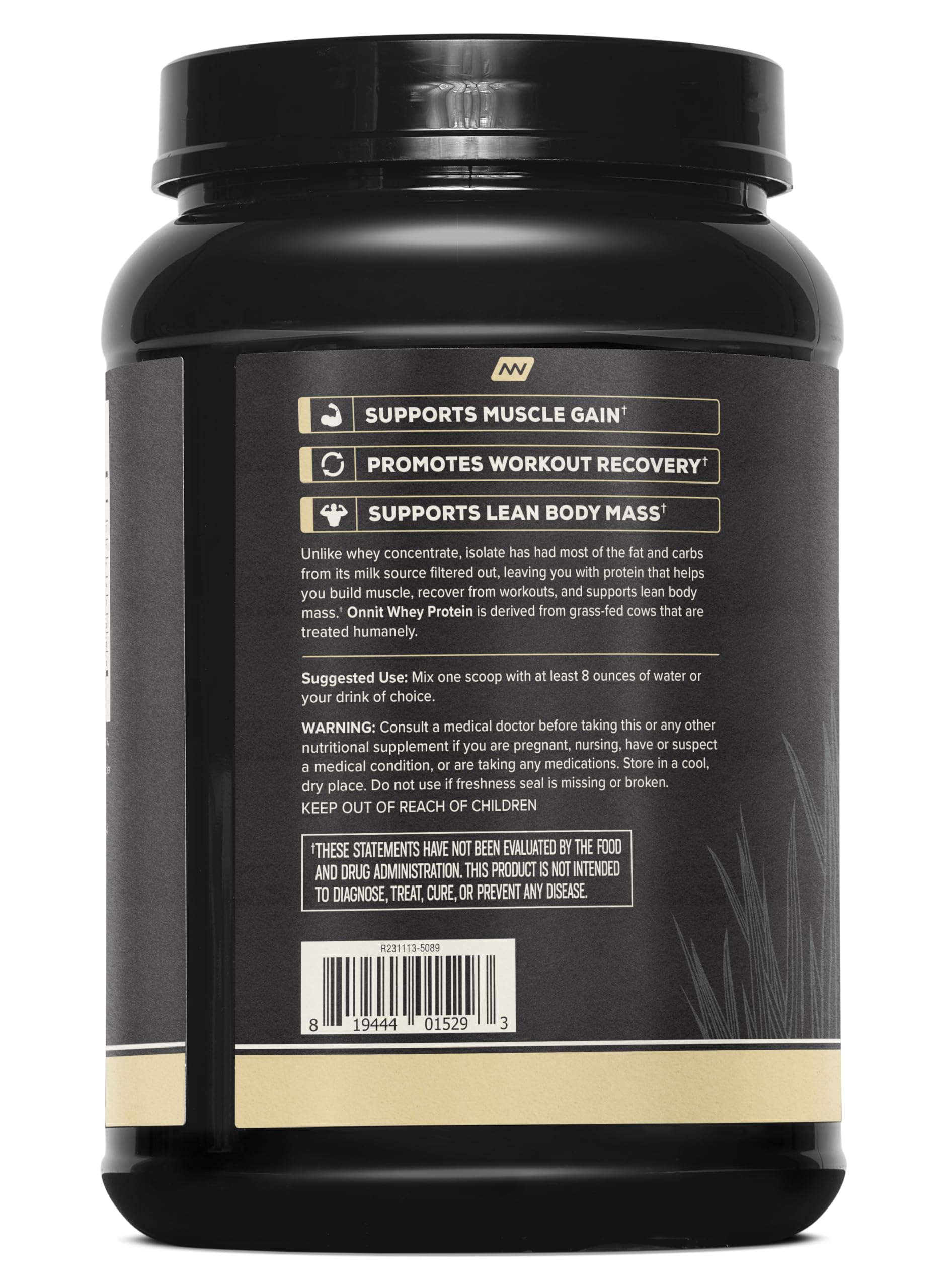 ONNIT isolat Vanille — texture légère facilitate le retablissement apres entrainement