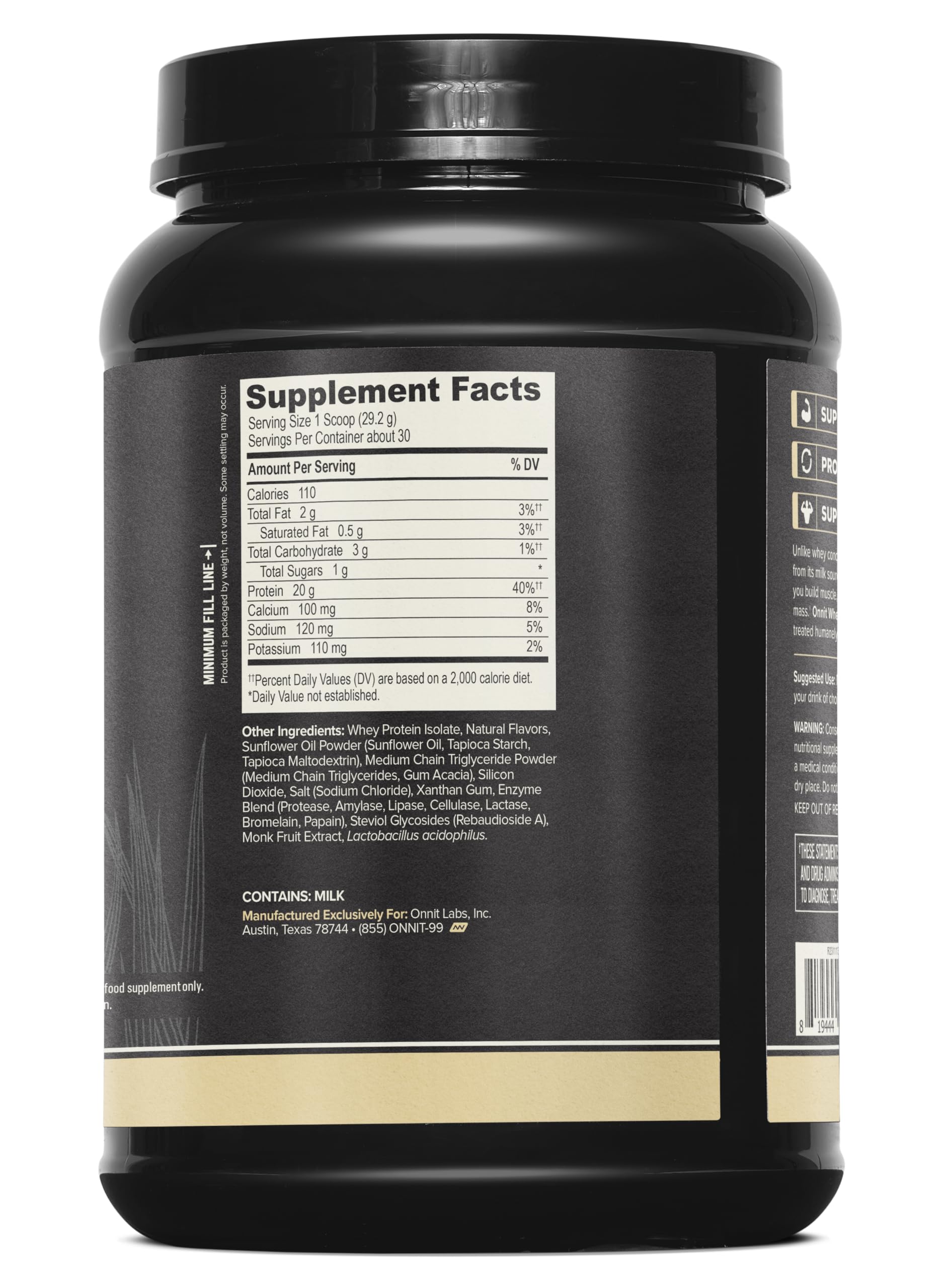 Versement ONNIT Vanille — shake rapide et pratique apres entrainement