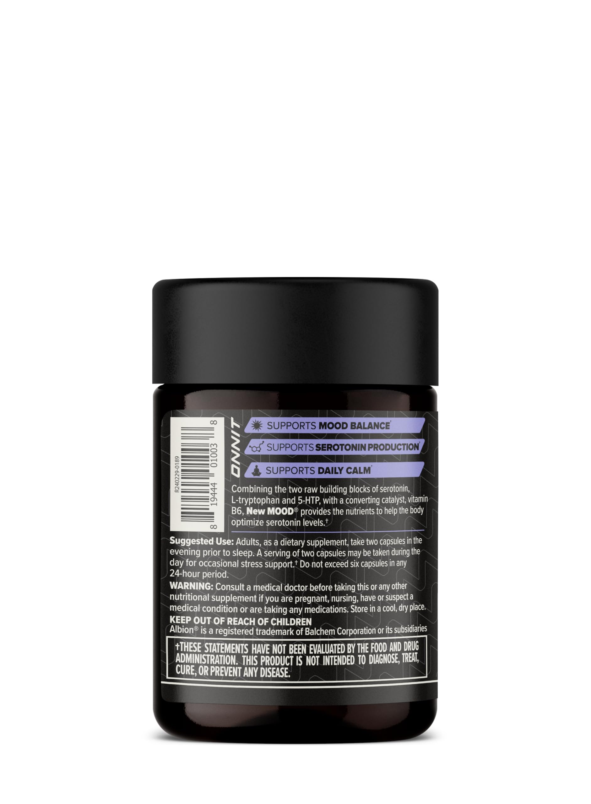 ONNIT New Mood – capsules de détente favorisant un esprit apaisé.