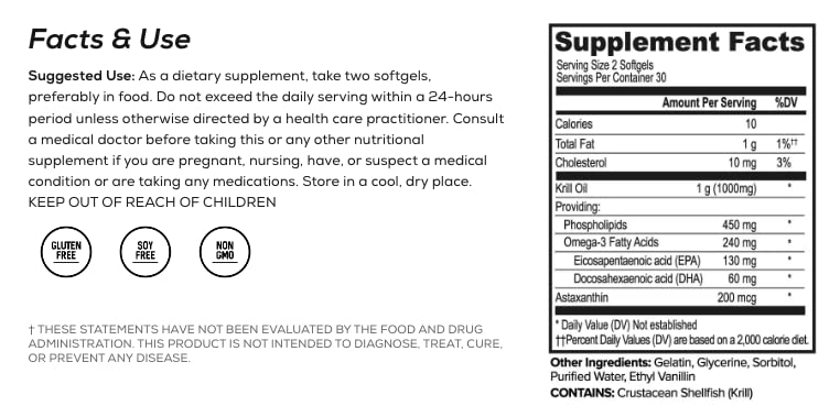 ONNIT oméga3 krill astaxanthine, soutien potentiel pour le cerveau et le cœur.