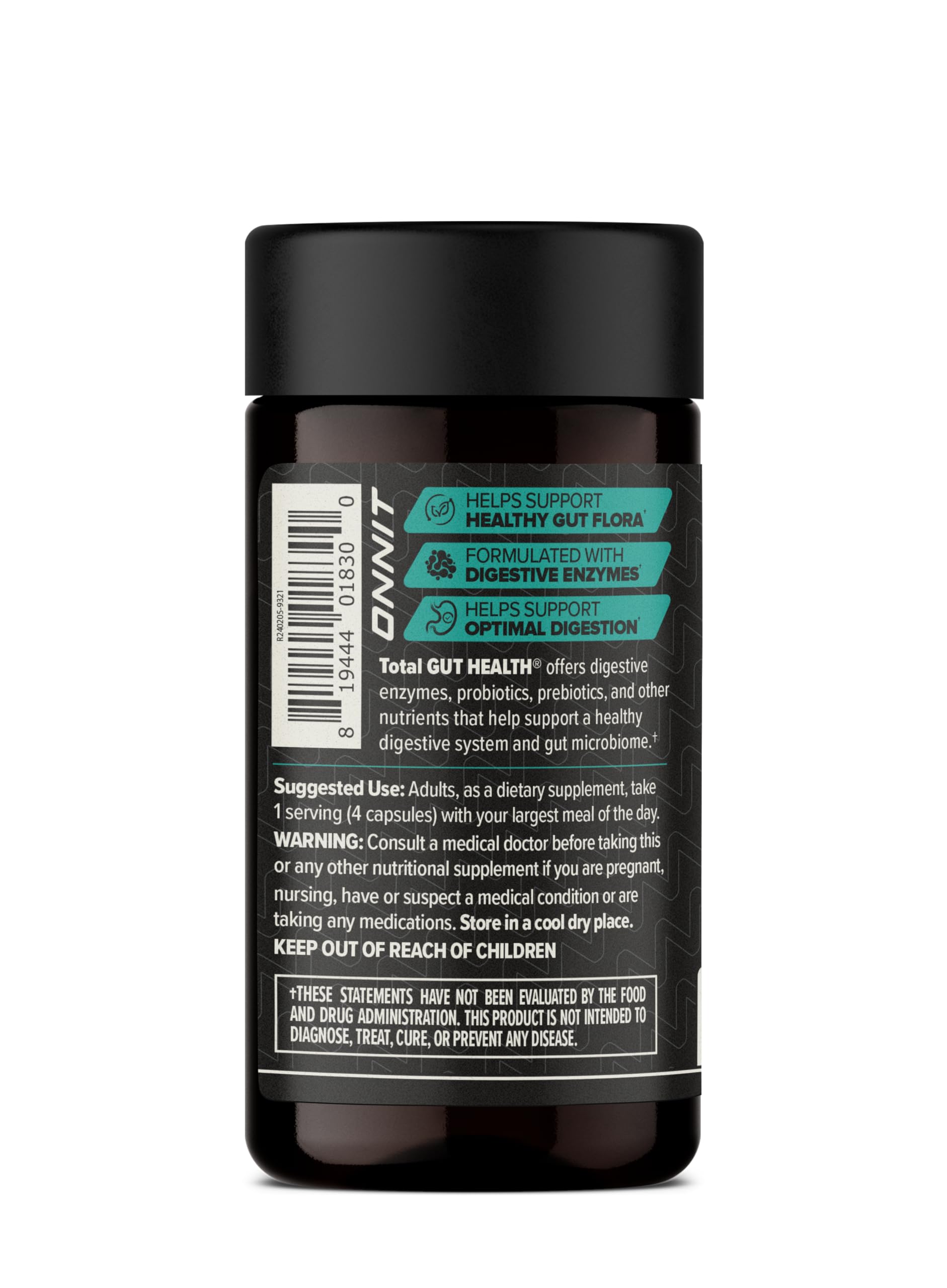 ONNIT Probiotiques 7 Souches : capsules et flacon, favorise un microbiote équilibré.