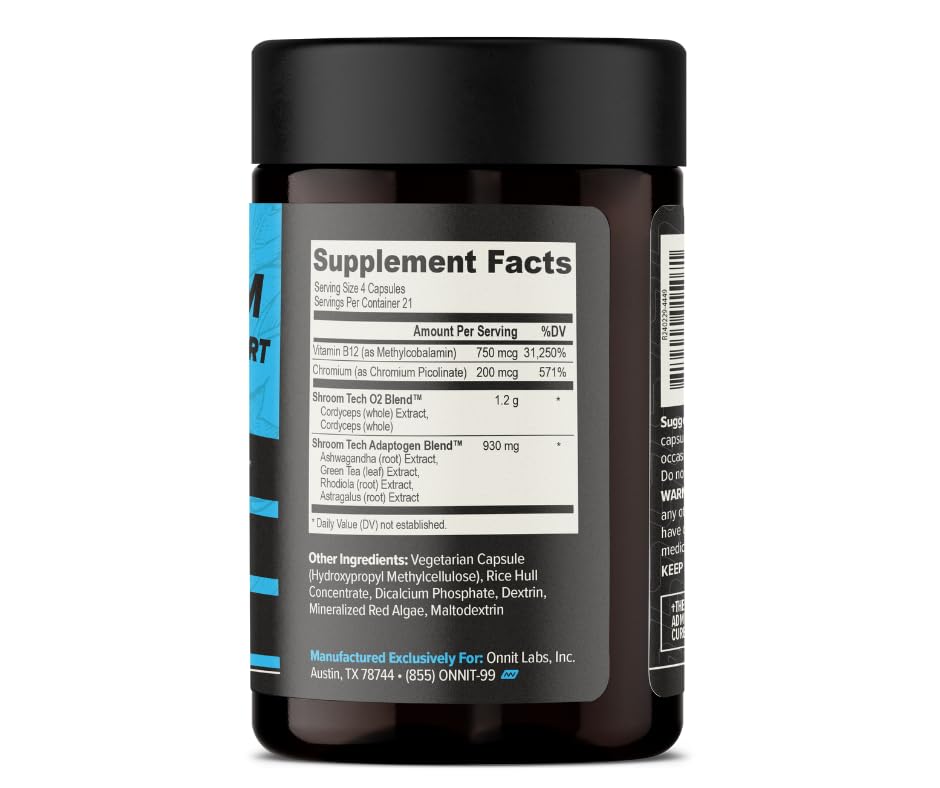 ONNIT Shroom Tech SPORT, cordyceps dans la formule pour énergie.