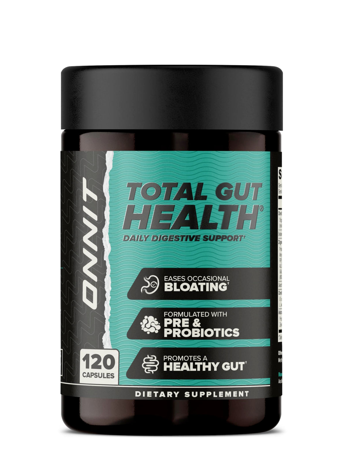 ONNIT Total Gut Health: la bouteille, soutien digestif quotidien.