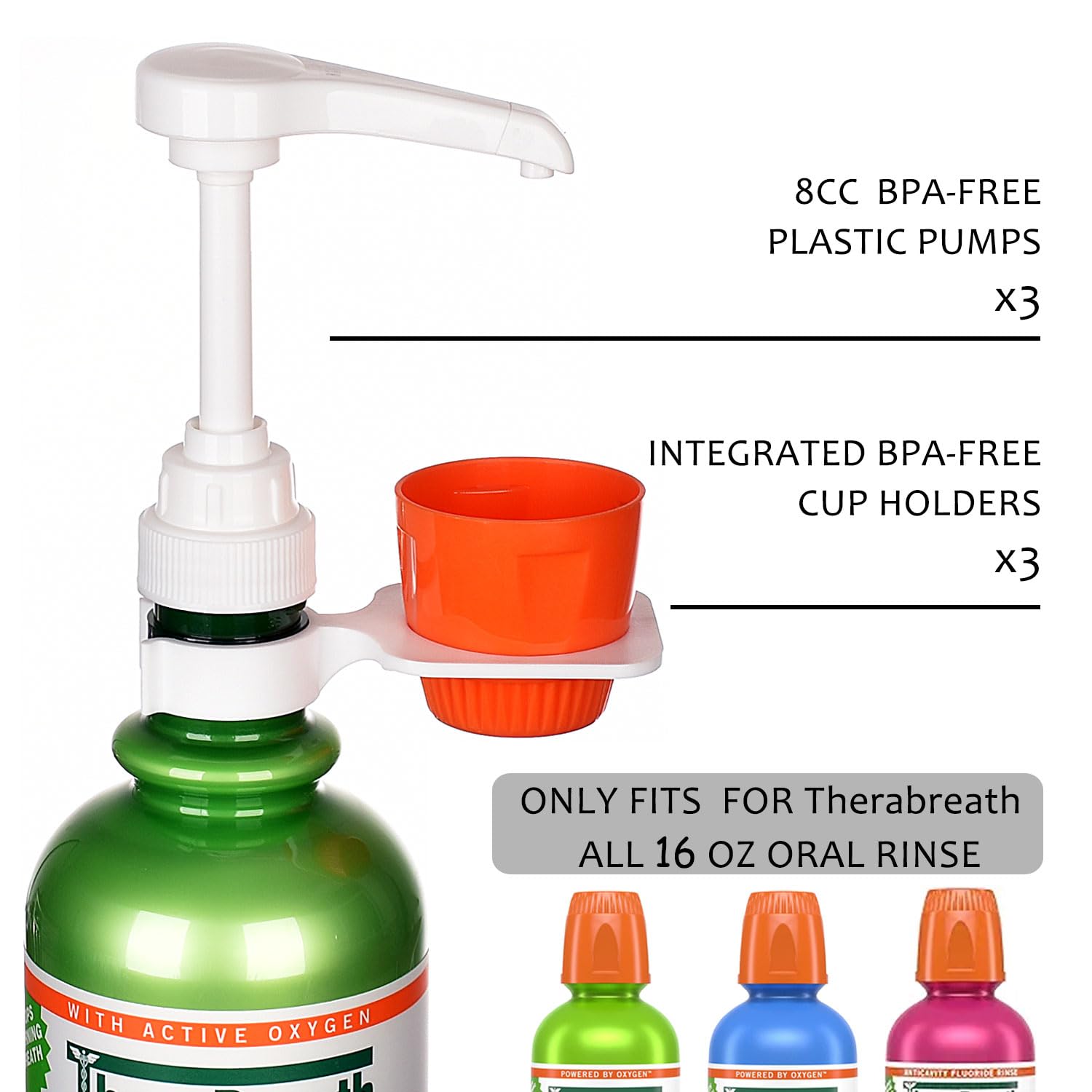 Ensemble Onsogi 3 pièces, pompe et porte-gobelet faciles à utiliser.