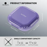 ONTERATE boîte pilules violet avec fermeture renforcée pour un transport sûr.