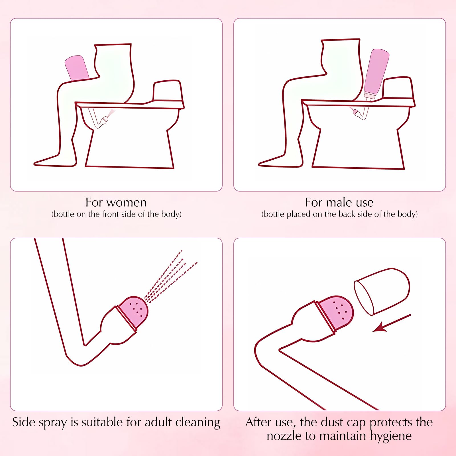 Bouteille multi-usages OOCOME, idéale pour soins postpartum et autres usages.