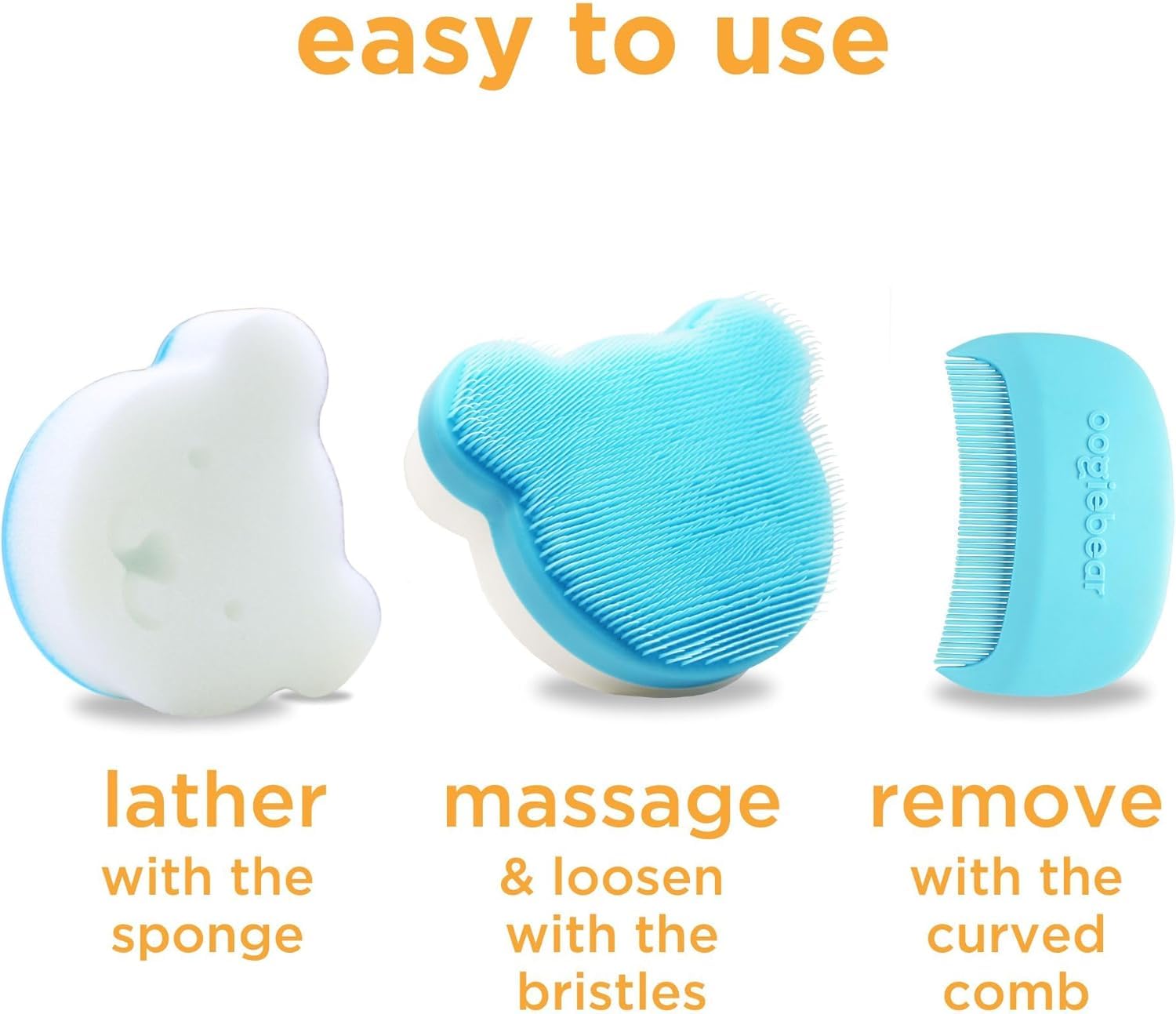 Nettoyage et sechage simples avec l'eponge oogiebear, soin rapide.