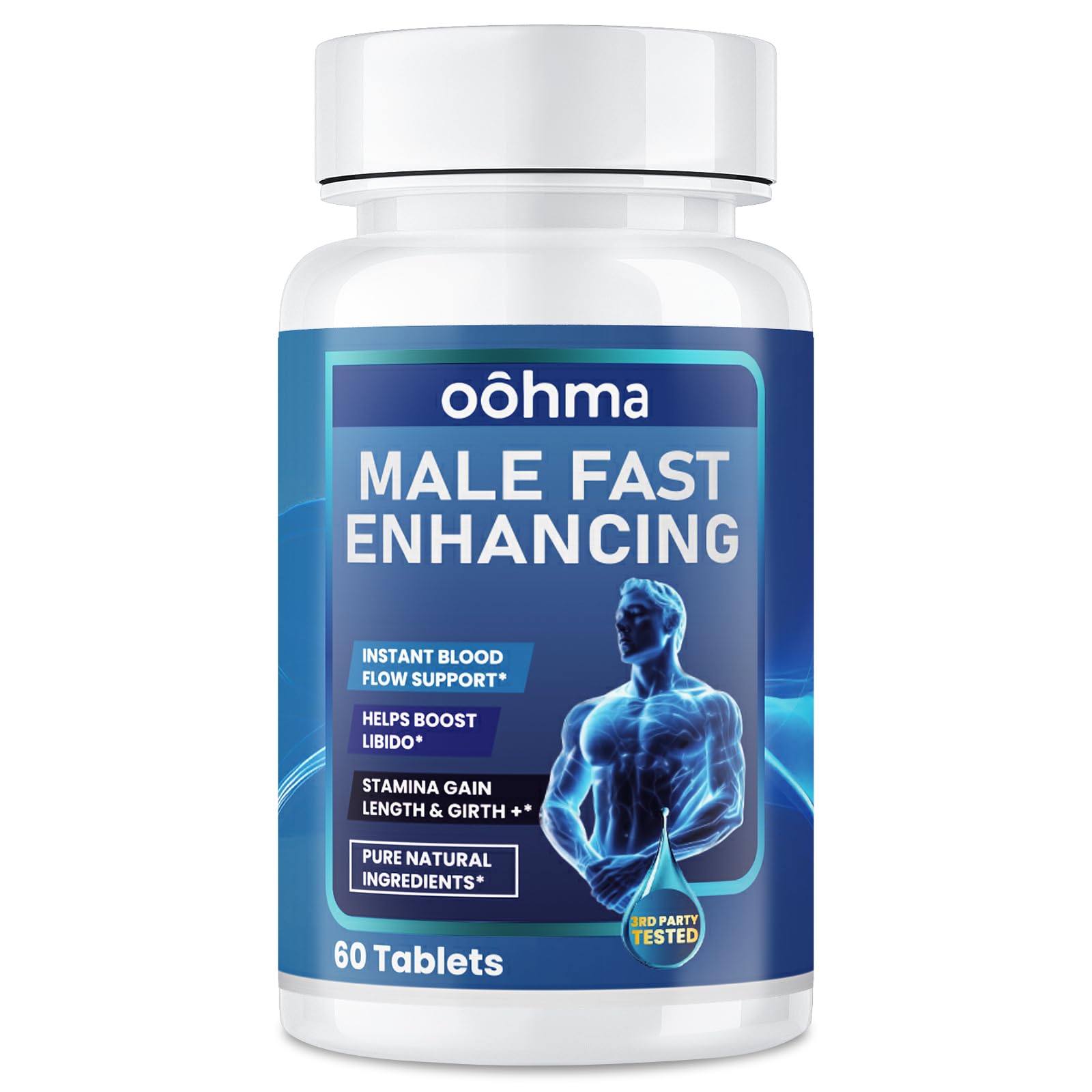 Oohma flacon de capsules – complément masculin pratique pour usage quotidien.
