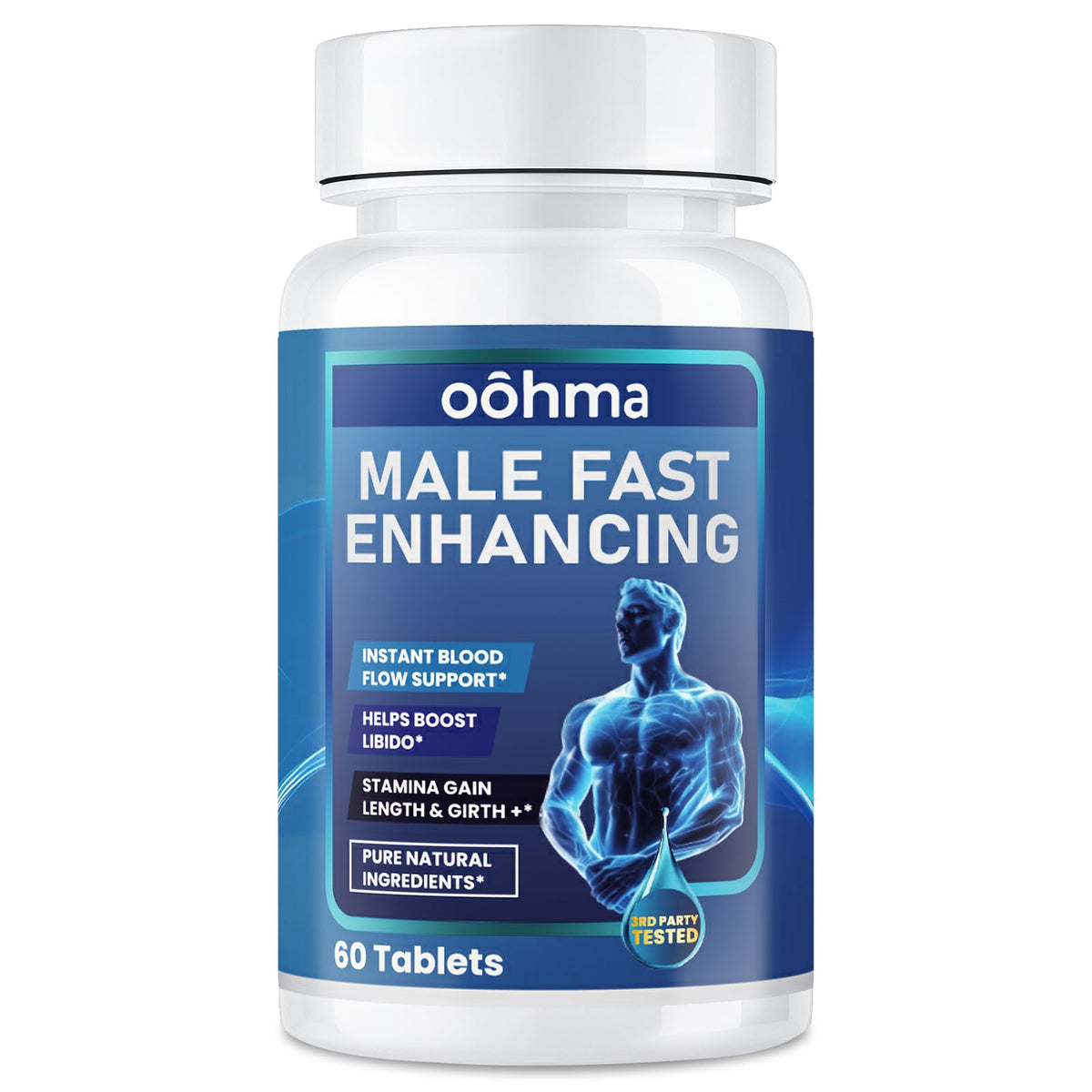 Oohma flacon de capsules – complément masculin pratique pour usage quotidien.