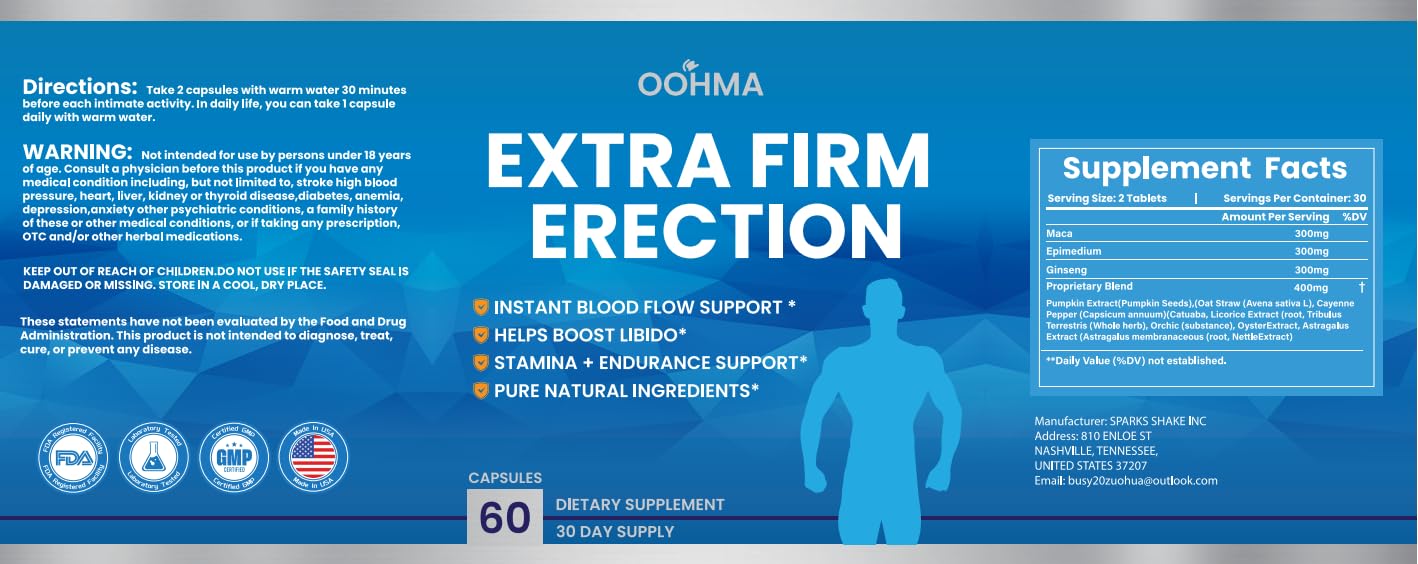 Oohma maca extrait capsules : énergie durable et bien-être quotidien.