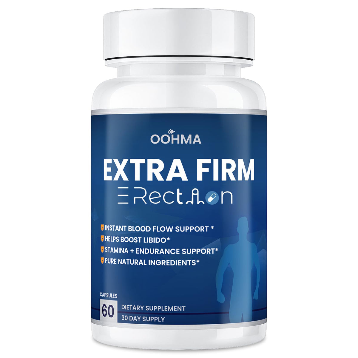 Oohma nouveau supplément homme — bouteille élégante pour une prise discrète et pratique.