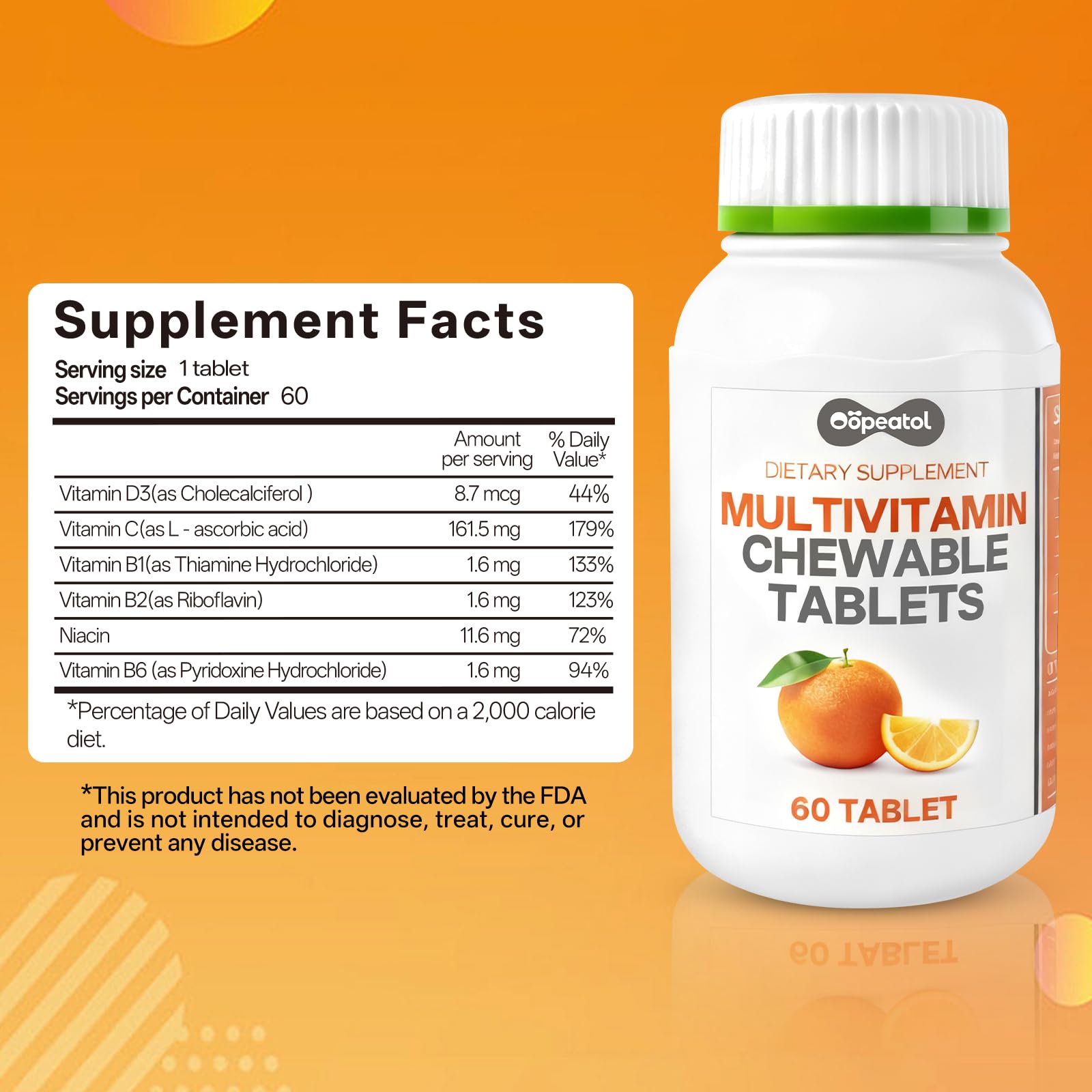 Oopeatol, tablettes avec vitamines B1, B2 et B6, soutien potentiel à l'énergie quotidienne.