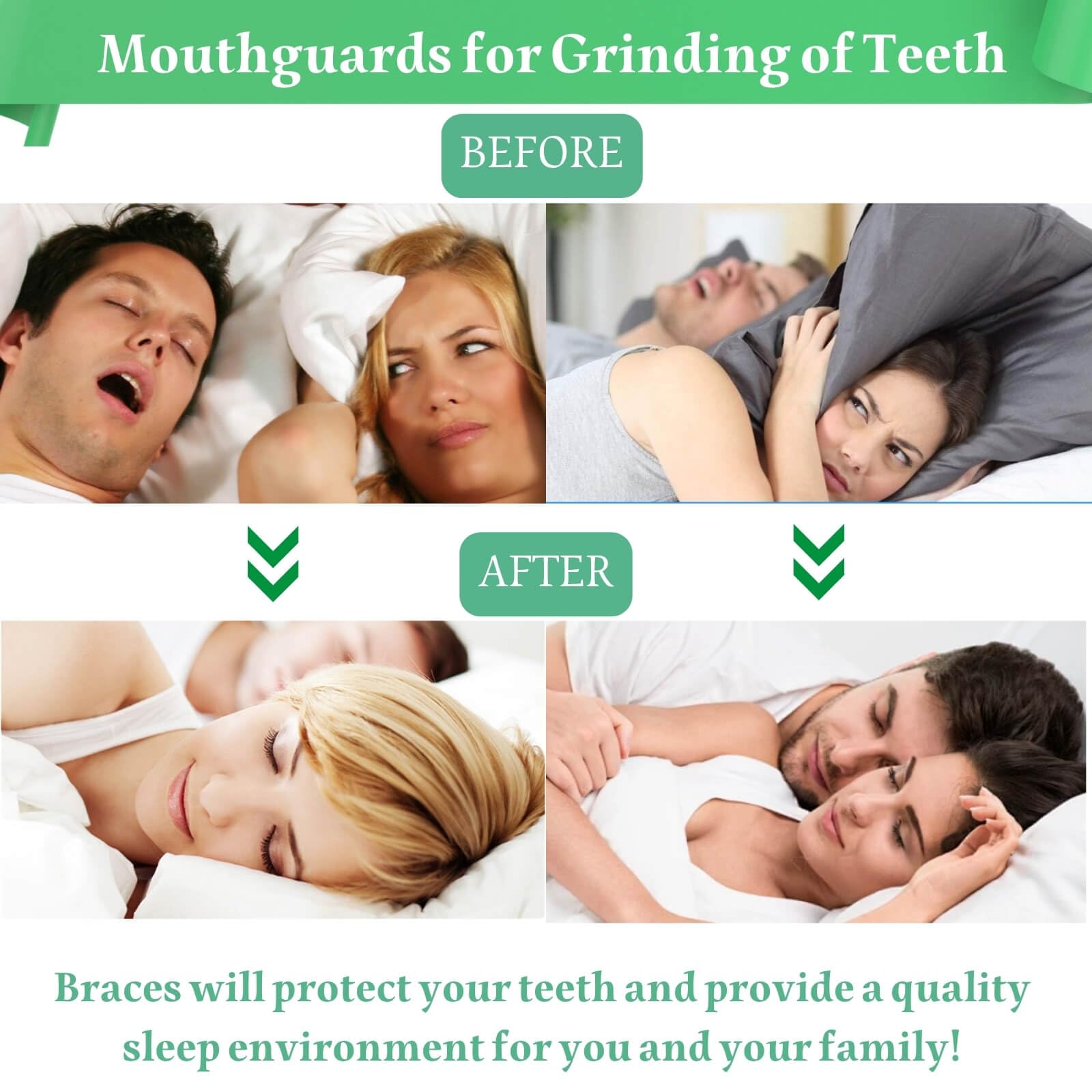 Oormgsrc garde-dents offre un confort occlusal et un ajustement sur mesure.