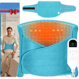 OOTWAG grand coussin chauffant dos et ceinture bleu, chaleur enveloppante.
