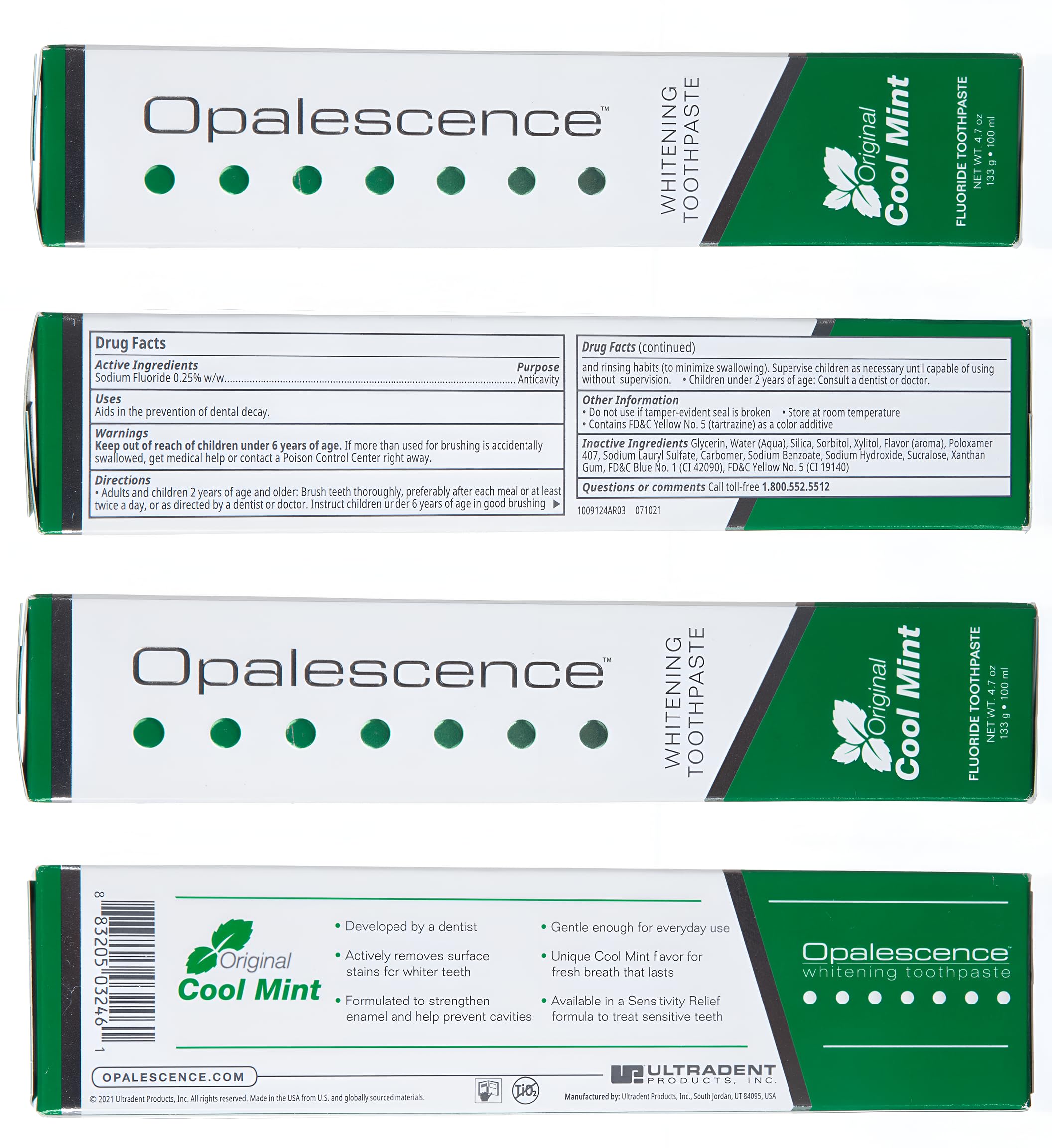 Opalescence dentifrice offre une sensation de fraîcheur et une respiration agréable.