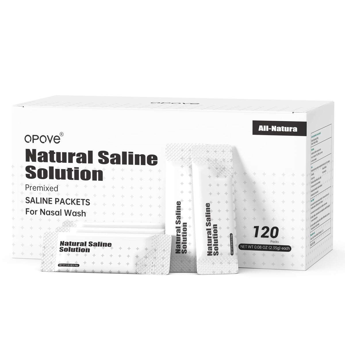 Opove sachets saline pré-mélange nasal pour usage quotidien avec irrigation nasale.