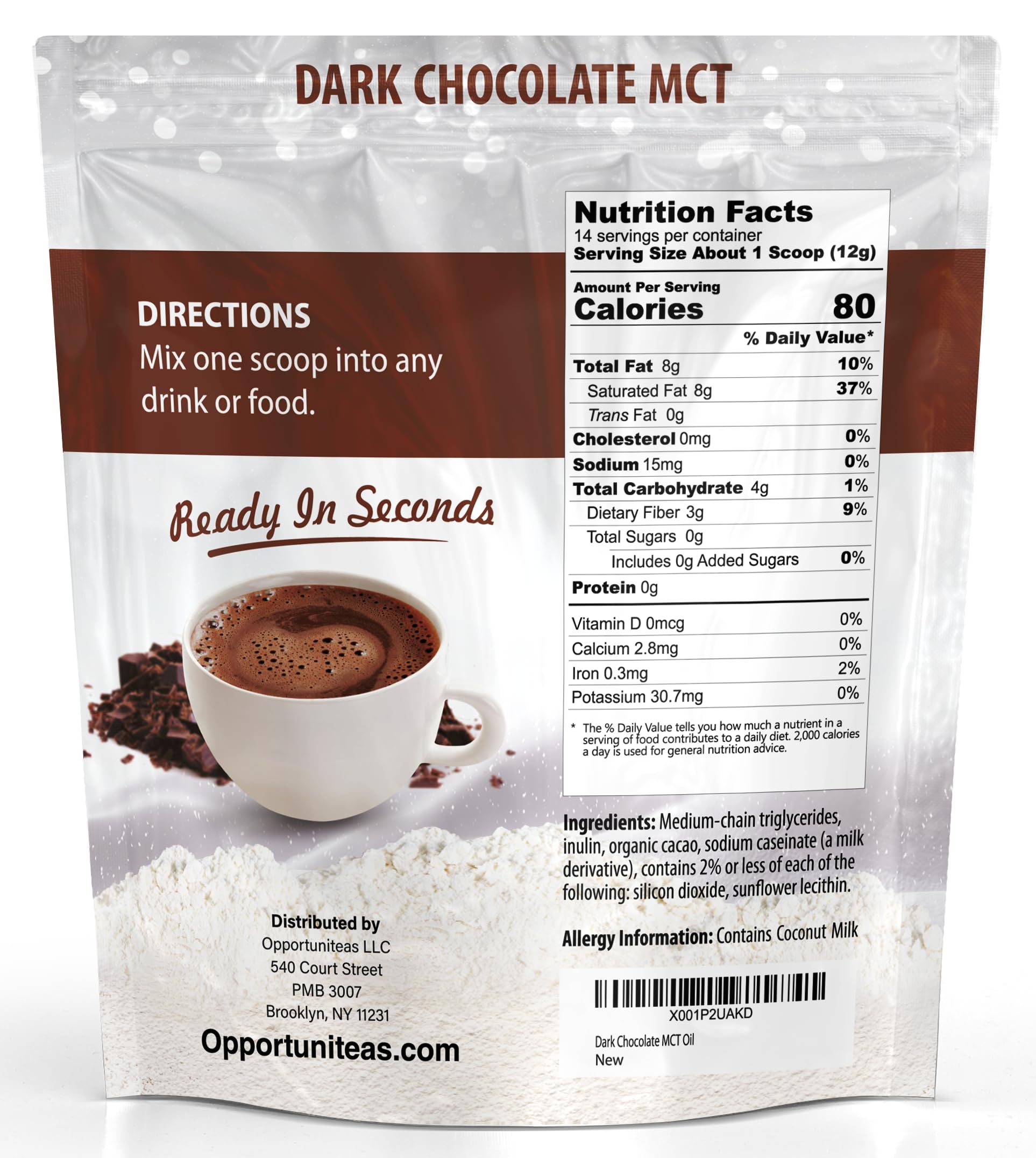 Opportuniteas MCT Oil Powder – boisson énergie, concentration et clarté mentale