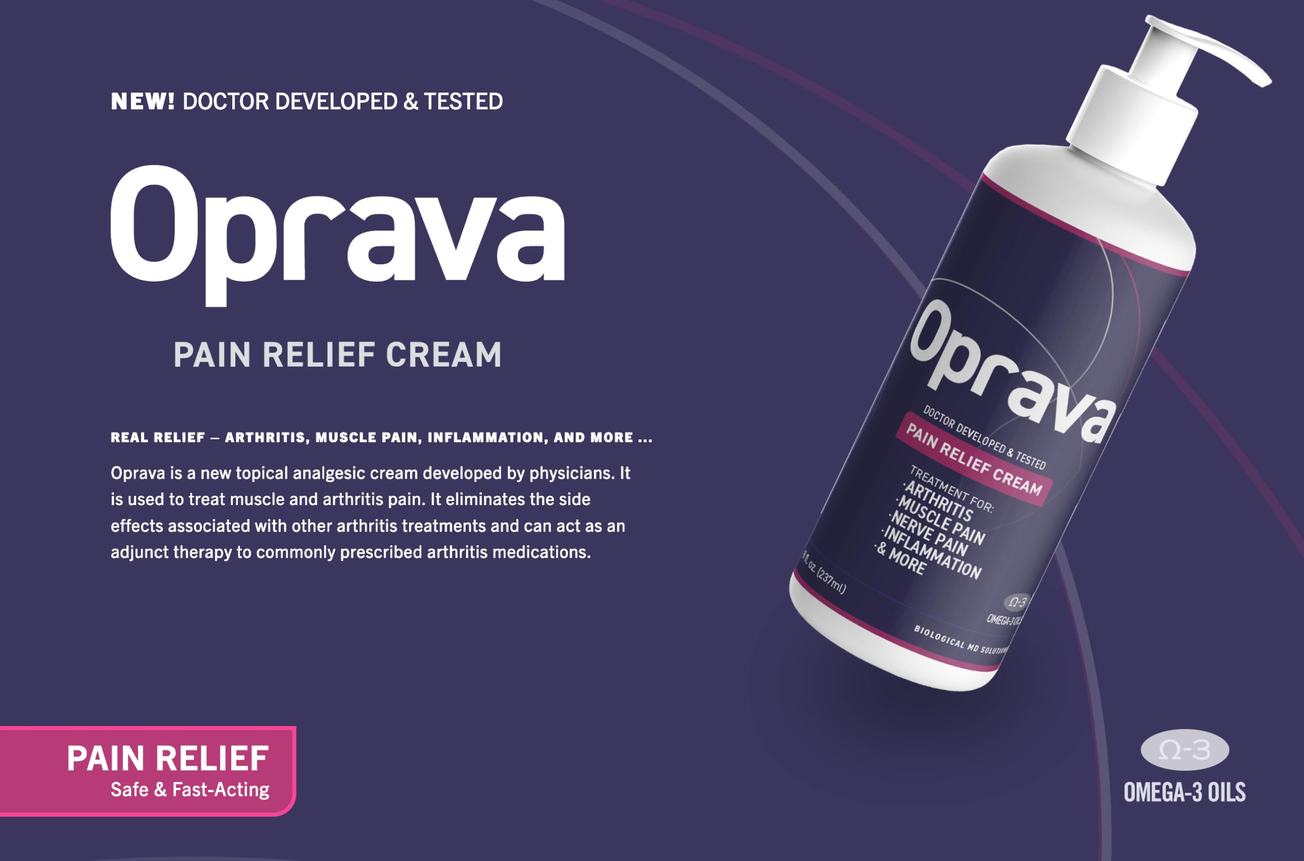 Crème Analgésique Oprava: développée par des médecins, sûre et fiable.