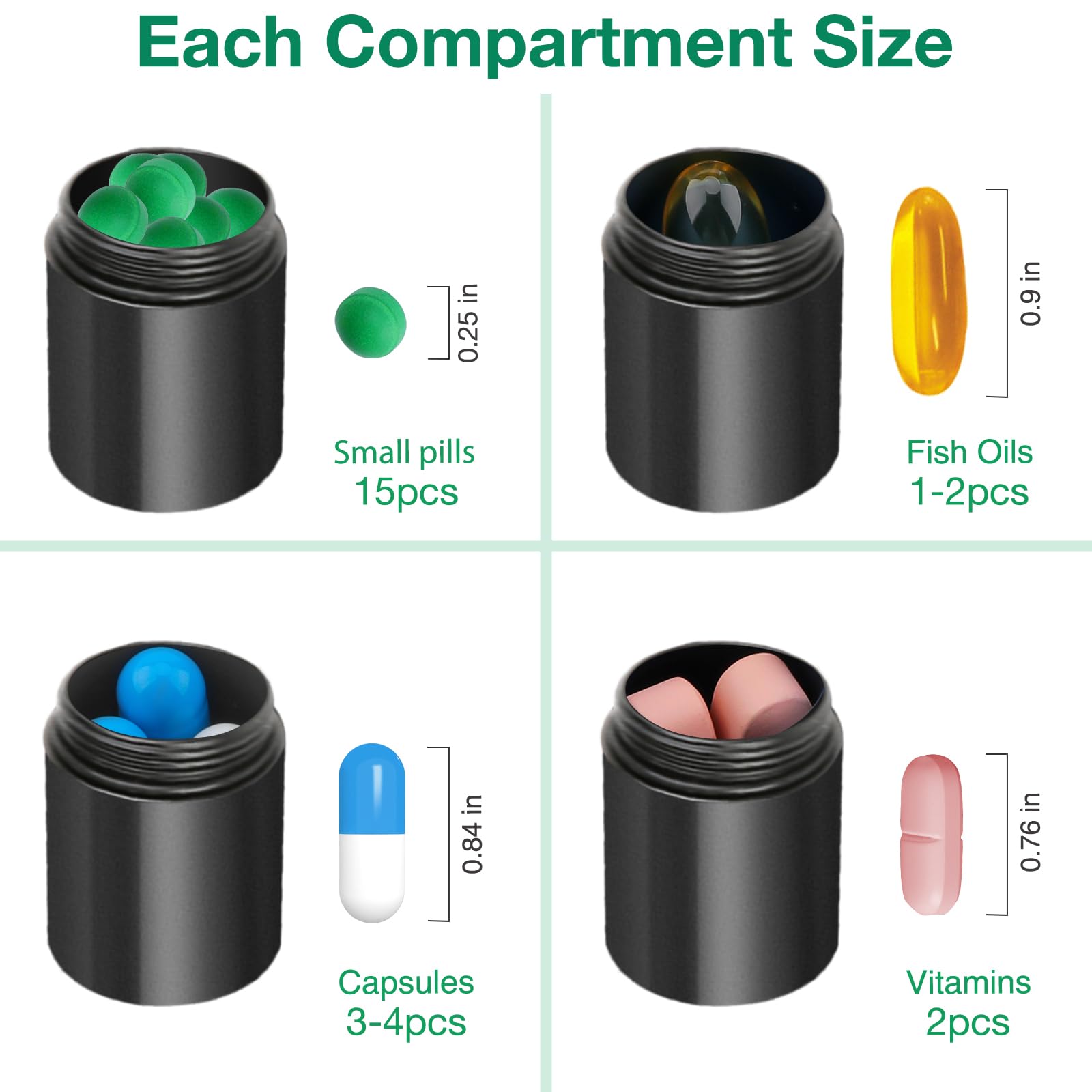 Opret boîte pilules métal compact argent mat 3 compartiments