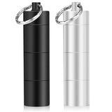 Opret étui pilules noir mat avec porte-clefs et 3 compartiments, pratique en voyage
