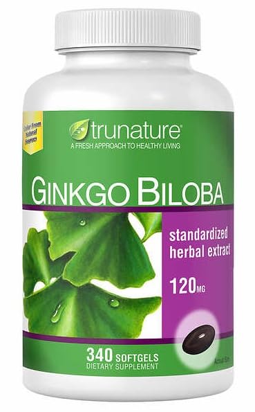 OProCyn Tru Nature Ginkgo Biloba 340 Softgels — bouteille visible, soutien potentiel à la concentration